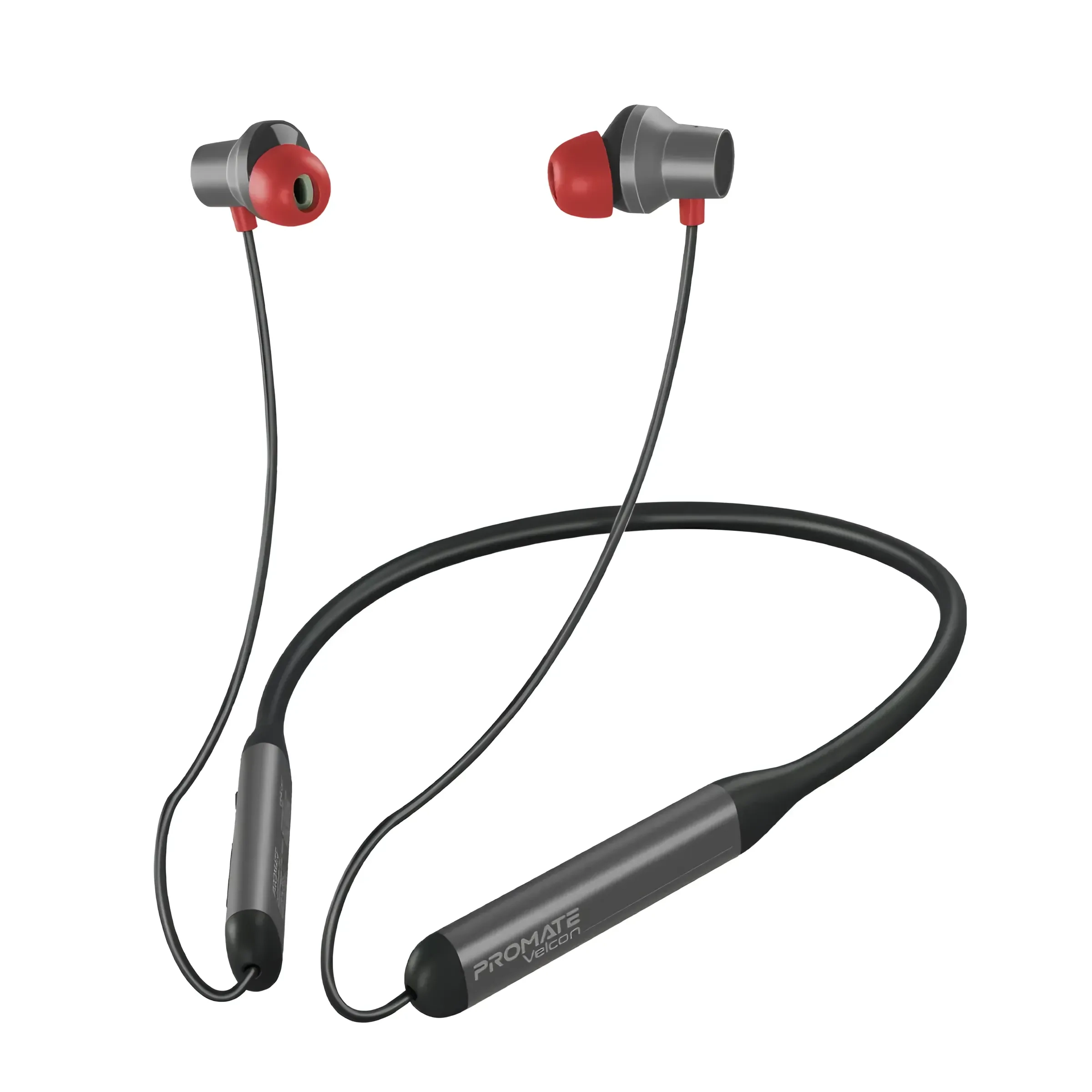Promate Wireless Neckband Earphones, Hd Active Noise Cancelling Tooth Earphones Black