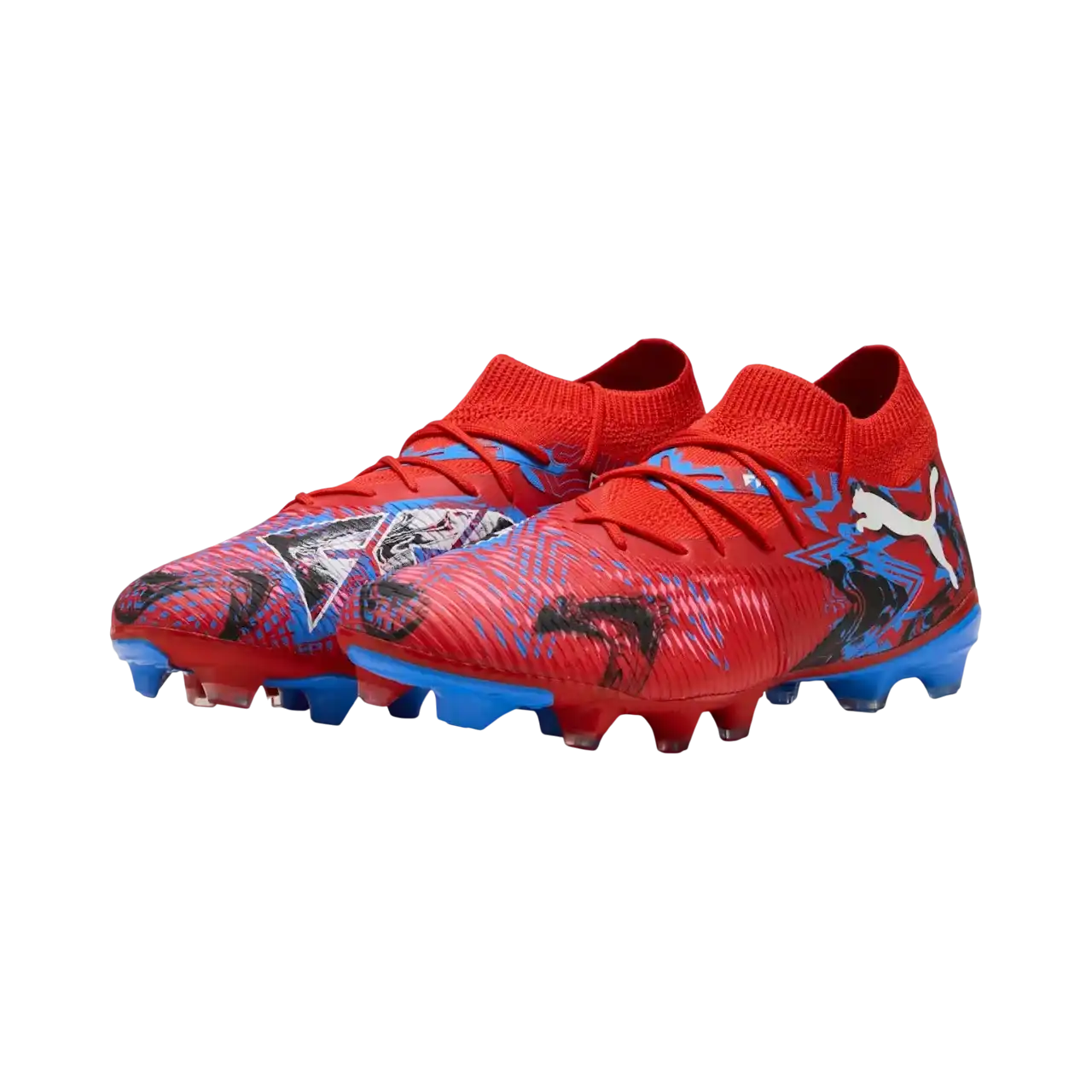 Puma Future 8 Match Playmakers Fg/ag Boots Ground Unisex Red-black-ultra Blue-pink Pixel Size 41