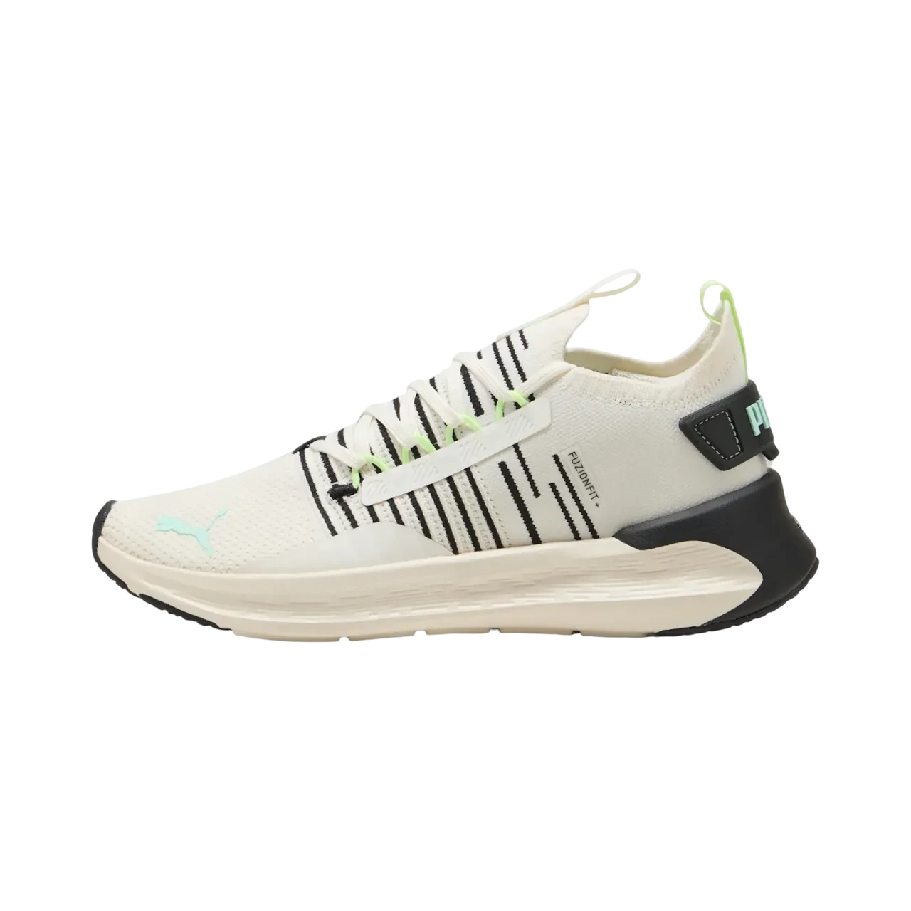 Puma Softride Symmetry Fuzion Running Shoes Women Warm White-mint Melt-black Size 35.5