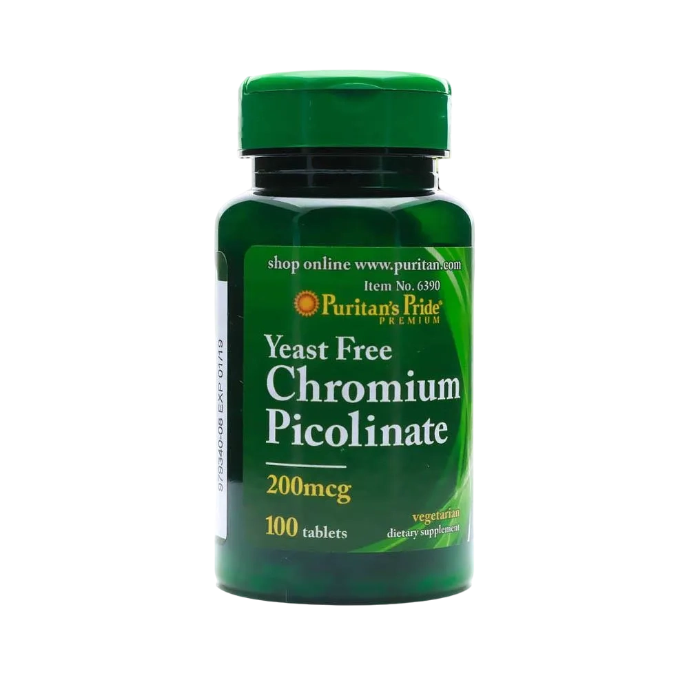 Puritans Pride Chromium Pico 200 Mcg 100 Tablets