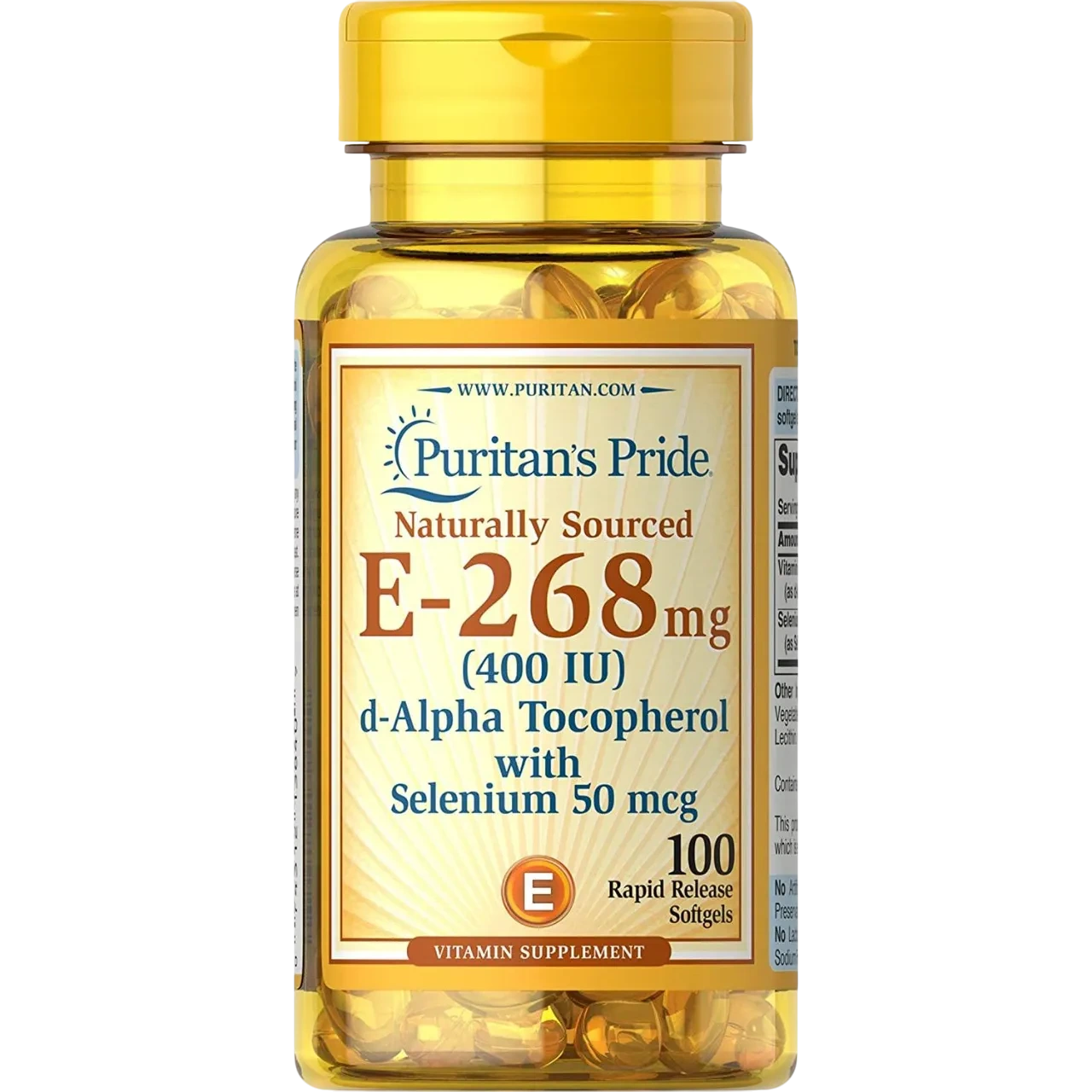 Puritans Pride Vitamins E - 400 + Selenium 100 Softgels