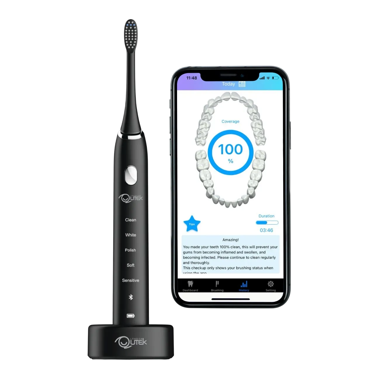 Qutek Denticare Smart Sonic Toothbrush Black