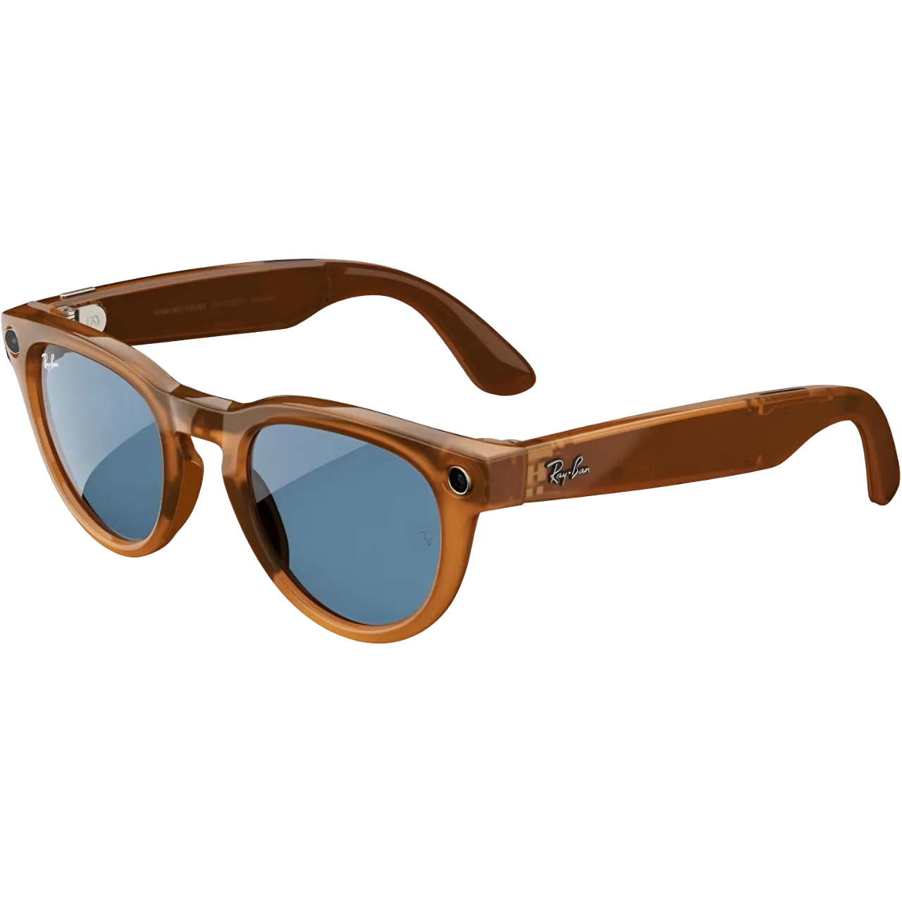 RAY-BAN Meta Smart Glasses, Headliner, Shiny Caramel Transparent-Teal Blue