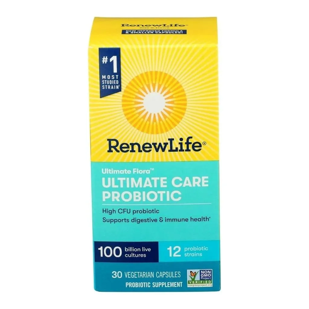 Renew Life Ultimate Flora 100 Billion Ultimate Care Probiotic Capsules, Pack Of 30's