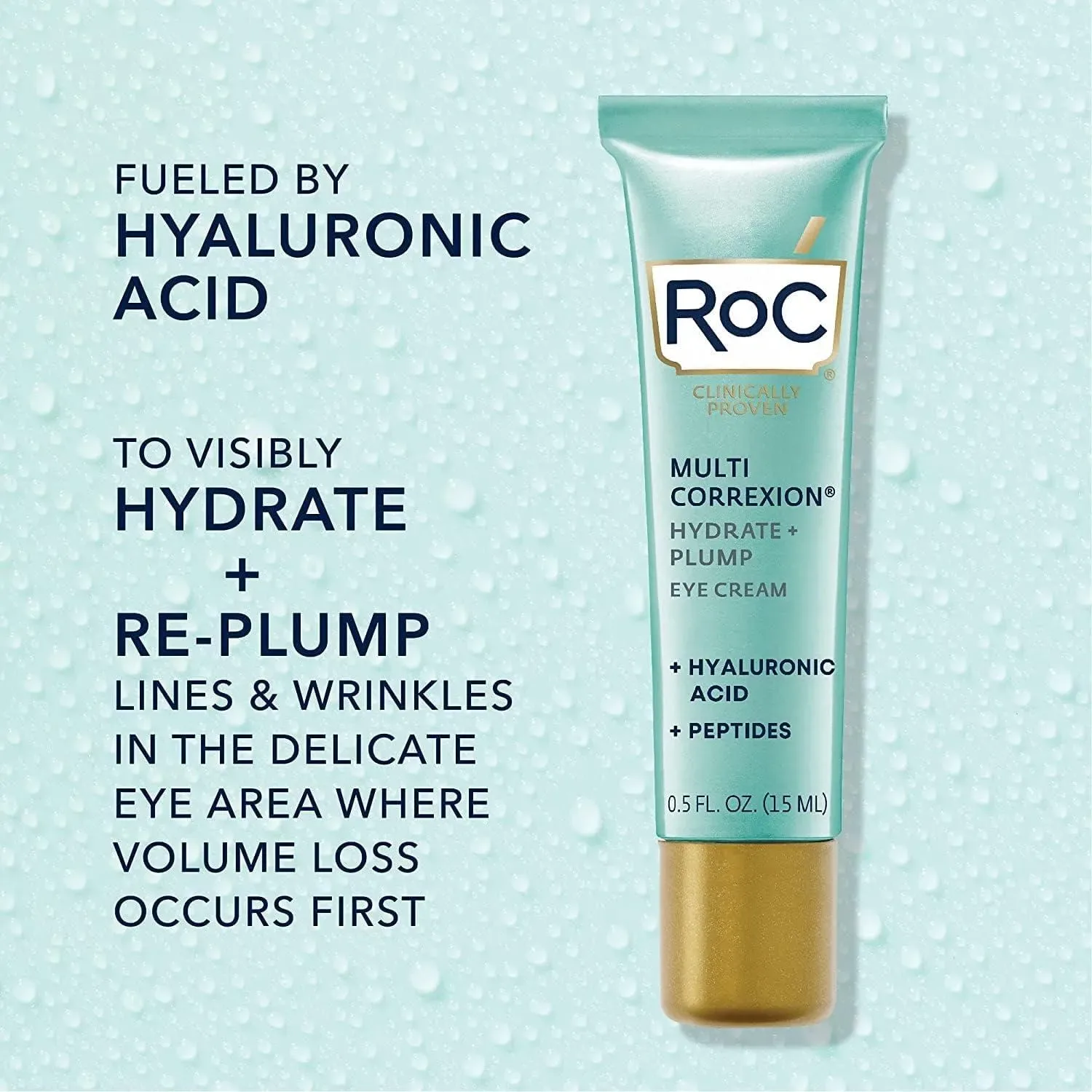 Roc Multi Correxion Hydrate + Plump Eye Cream 3-In-1 Lift And Firm The Eye Contour With Hyaluronic Acid 15Ml