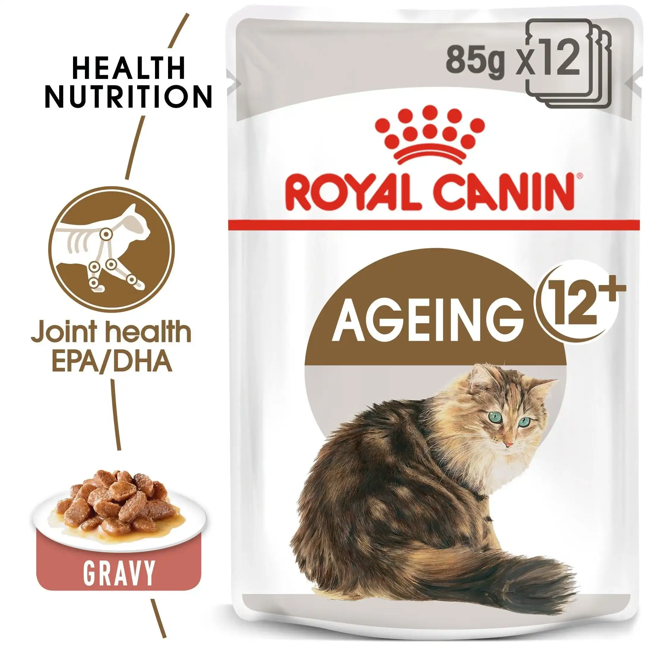 Royal Canin Feline Health Nutrition Ageing +12 Gravy Wet Food - 12's