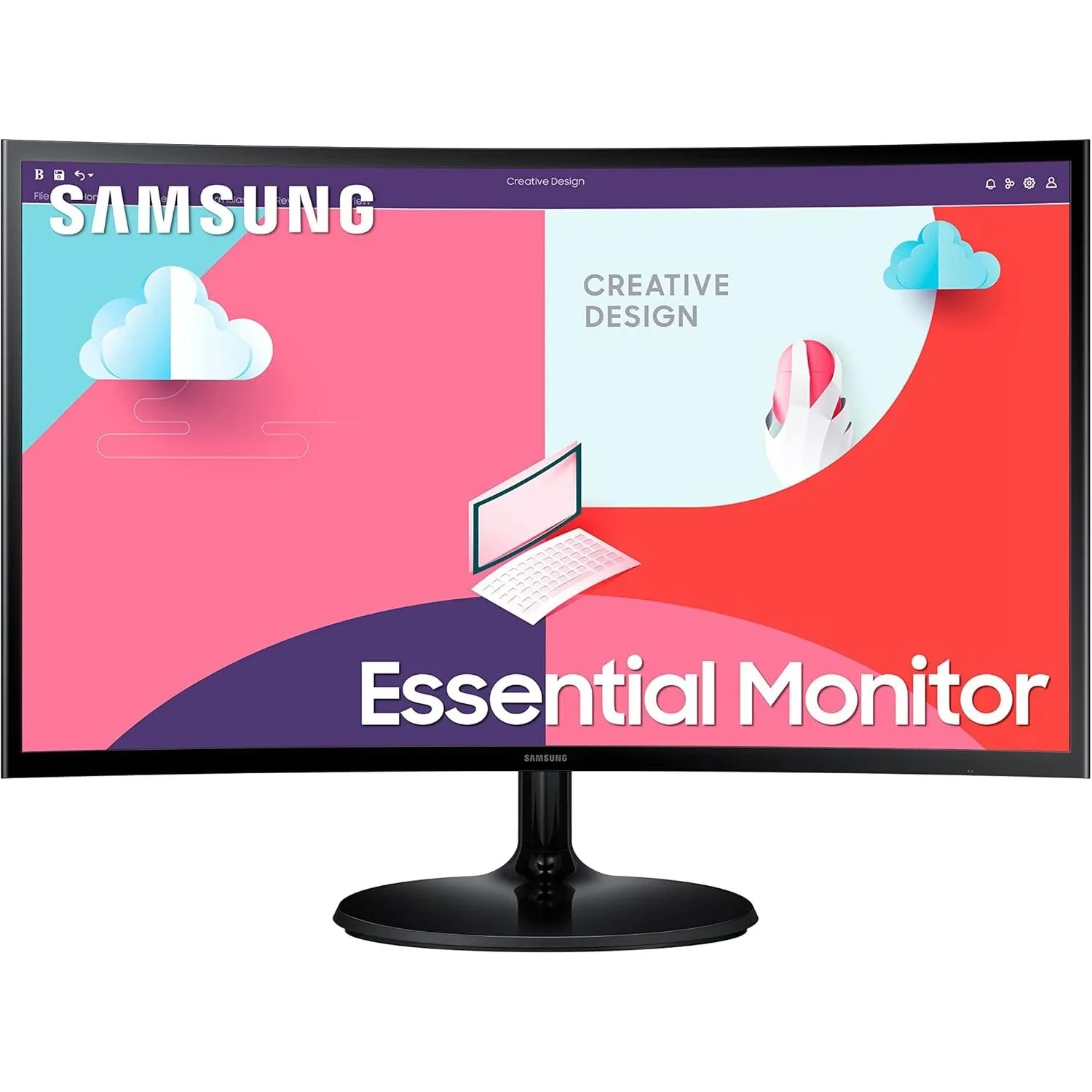 Samsung Ls24c360eauxxu 24" Curved Full Hd 1080p Monitor, 1920x1080, Hdmi, Vga