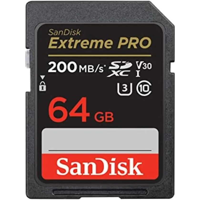 Sandisk Extreme Pro Sdxc Card + Rescuepro Deluxe, Up To 200mb/s, Uhs I, Class 10, U3, V30 Sdsdxxu 064g Gn4in 64.0 Gb