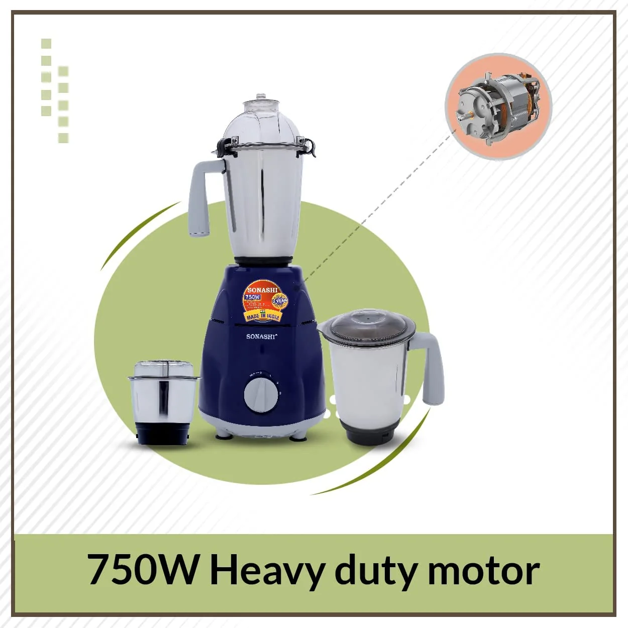 SONASHI SB-151SS Kitchen Mixer Grinder Blue