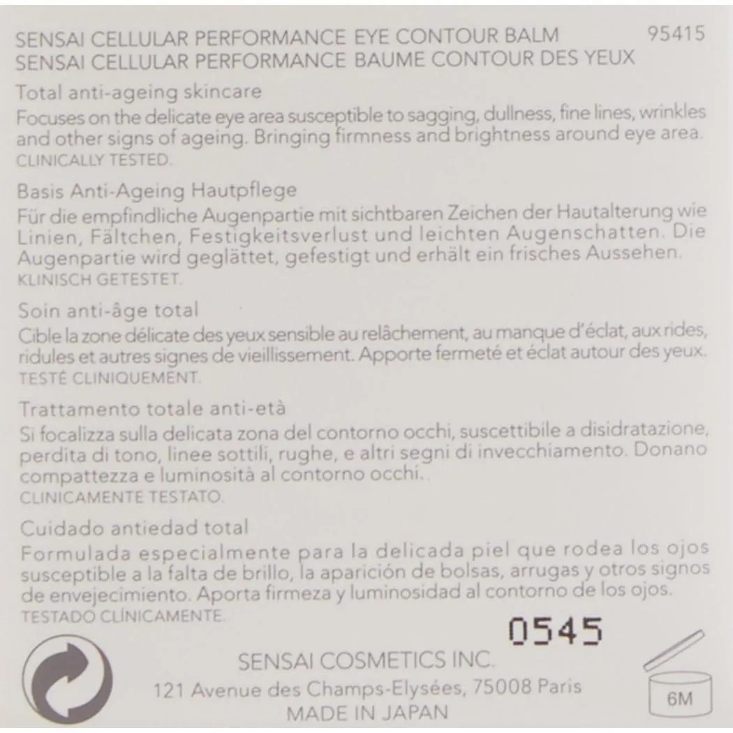 Sensai Cellular Performance Skincare - Standard Series Eye Contour Balm 15Ml