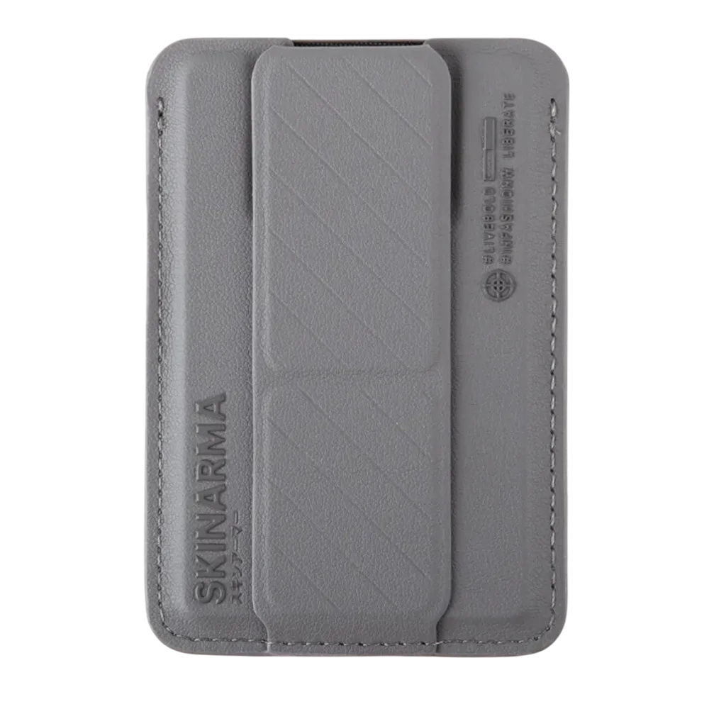 Skinarma Mag-charge Card Holder With Grip Stand Kado Grey Sk-kado-grygry