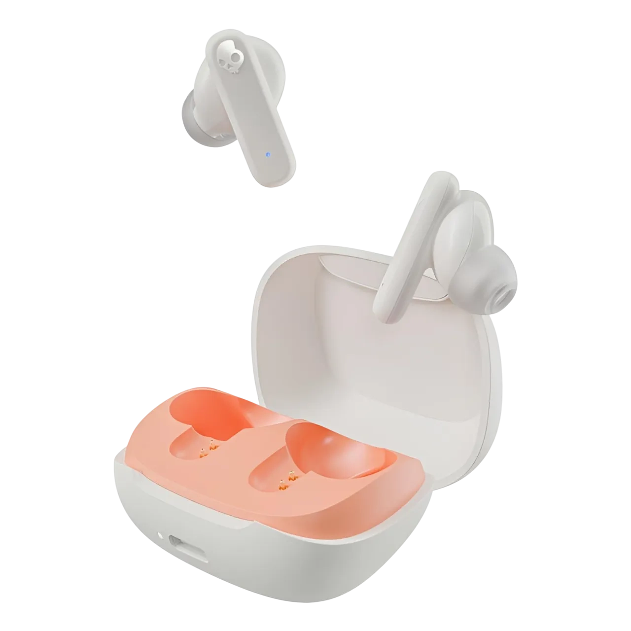 Skullcandy Smokin Buds True Wireless In-ear Earbuds, Bone/orange Glow, S2taw-s951