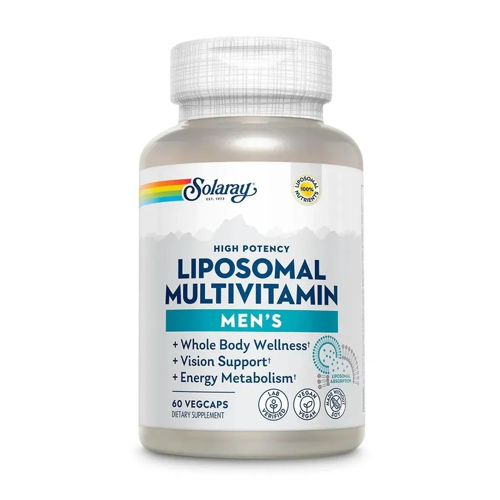 Solaray Liposomal Multivitamin Men's Vegetarian Capsules For Whole Body Wellness, Healthy Vision & Energy Metabolism, Pack Of 60's
