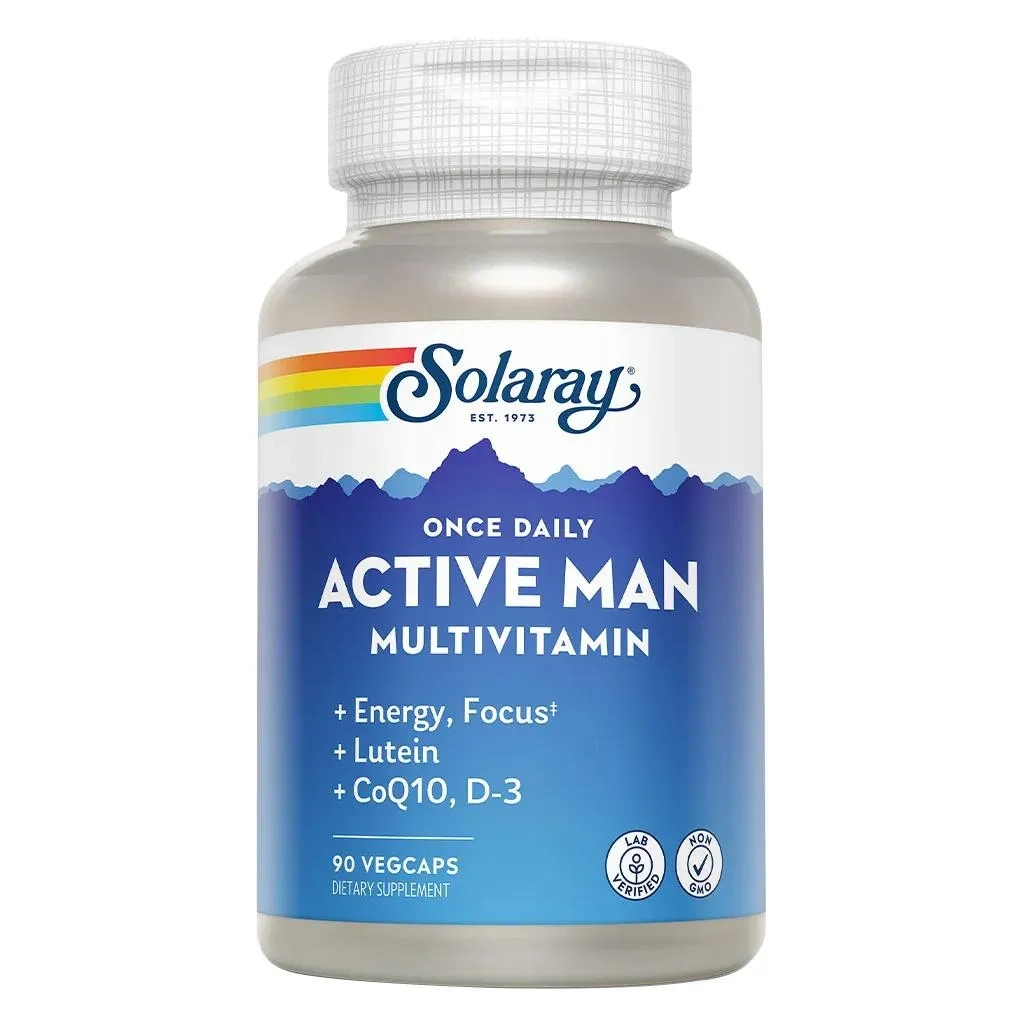 Solaray Once Daily Active Man Multivitamin Supplement Capsules, Pack Of 90's