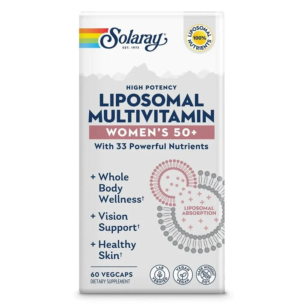 Solaray Women's 50+ Liposomal Multivitamin Vegetarian Capsules For Whole Body Wellness, Pack Of 60's