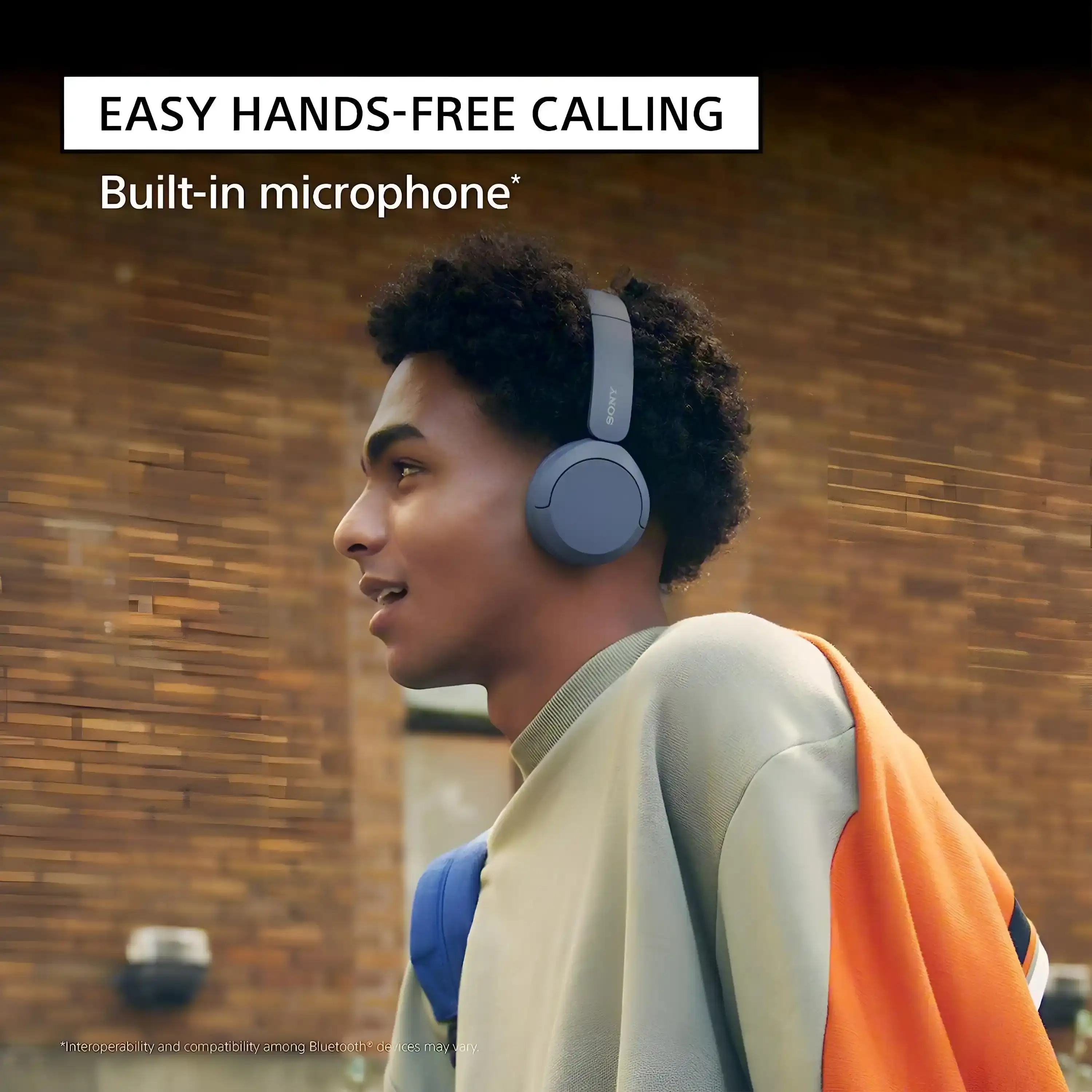 Sony Wh-Ch520 Wireless Bluetooth On-Ear With Mic For Phone Call, White