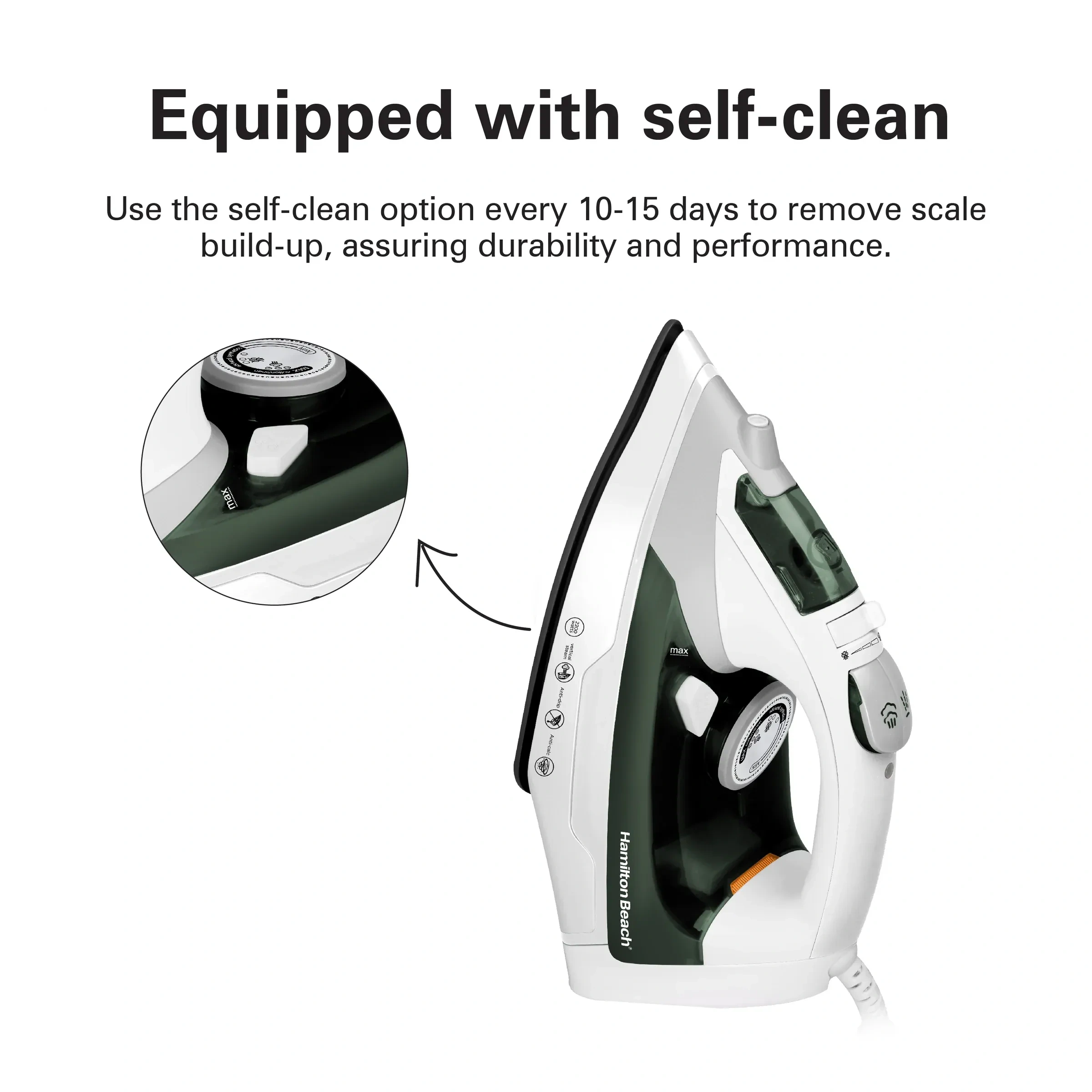 Hamilton Beach Steam Iron Non Stick 2200W