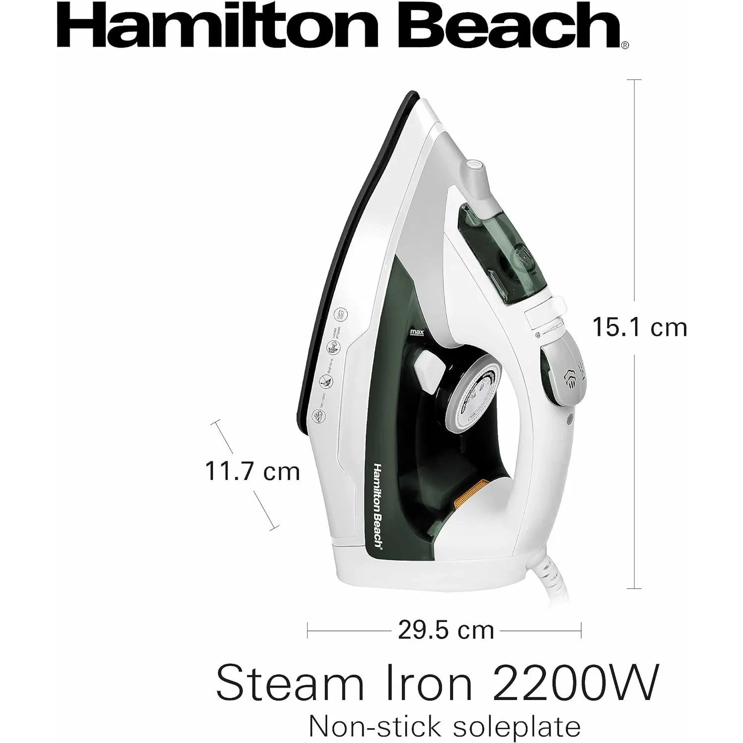 Hamilton Beach Steam Iron Non Stick 2200W