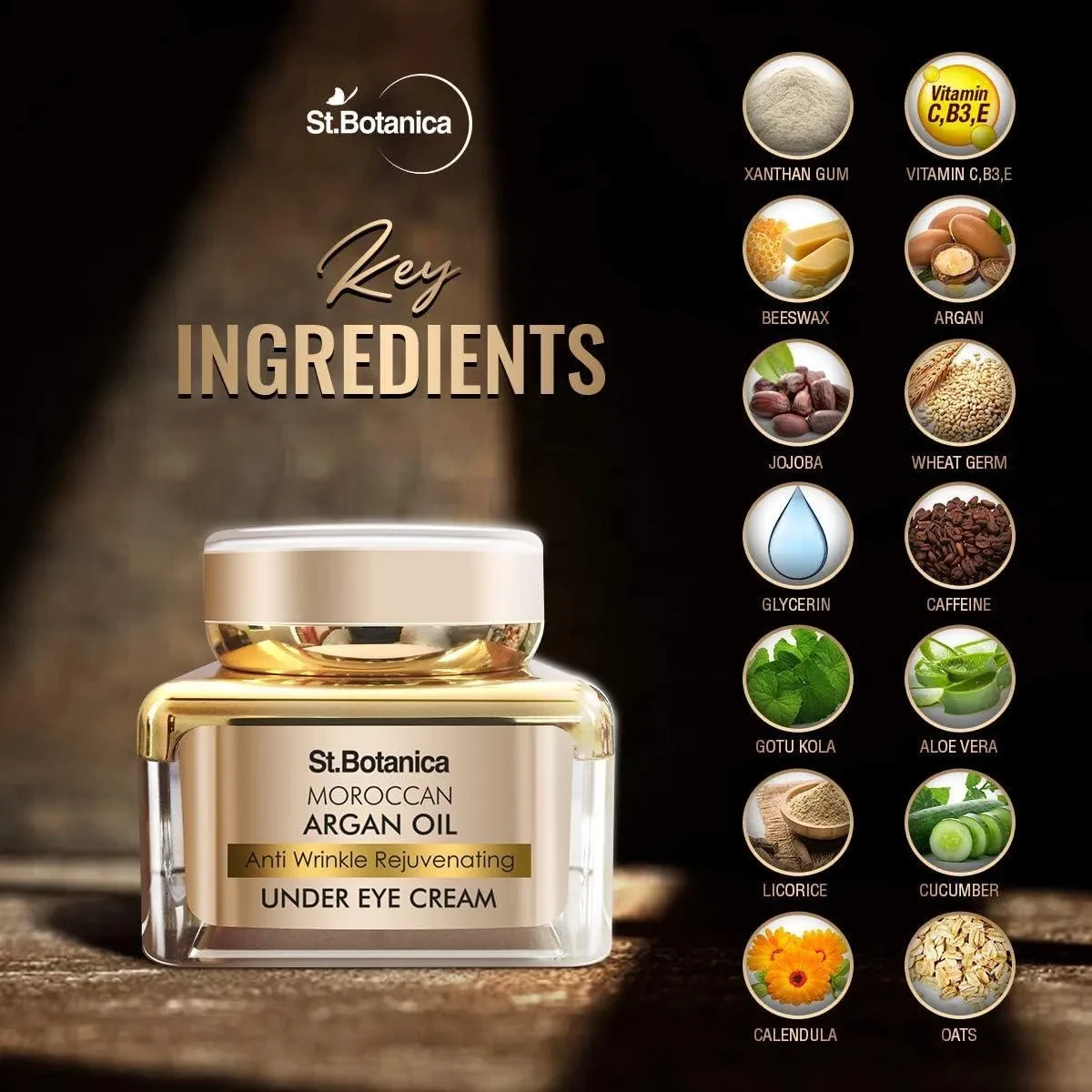 Stbotanica Moroccan Argan Oil Anti Wrinkle Rejuvenating Under Eye Cream, 30G