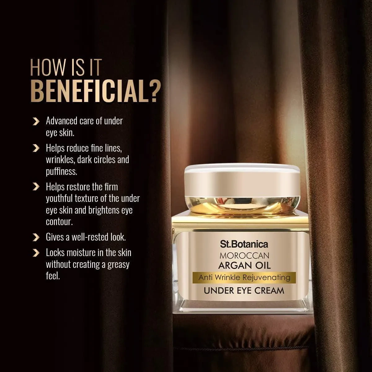 Stbotanica Moroccan Argan Oil Anti Wrinkle Rejuvenating Under Eye Cream, 30G