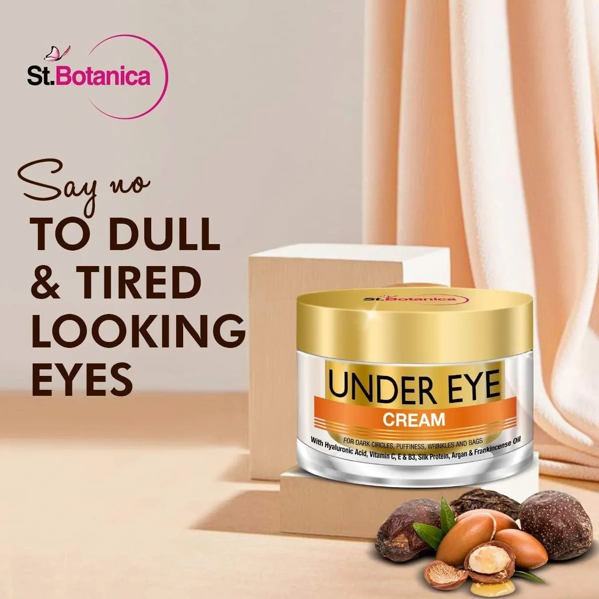 Stbotanica Pure Radiance Under Eye Cream - For Dark Circles, Puffiness, Wrinkles And Bags - 50G