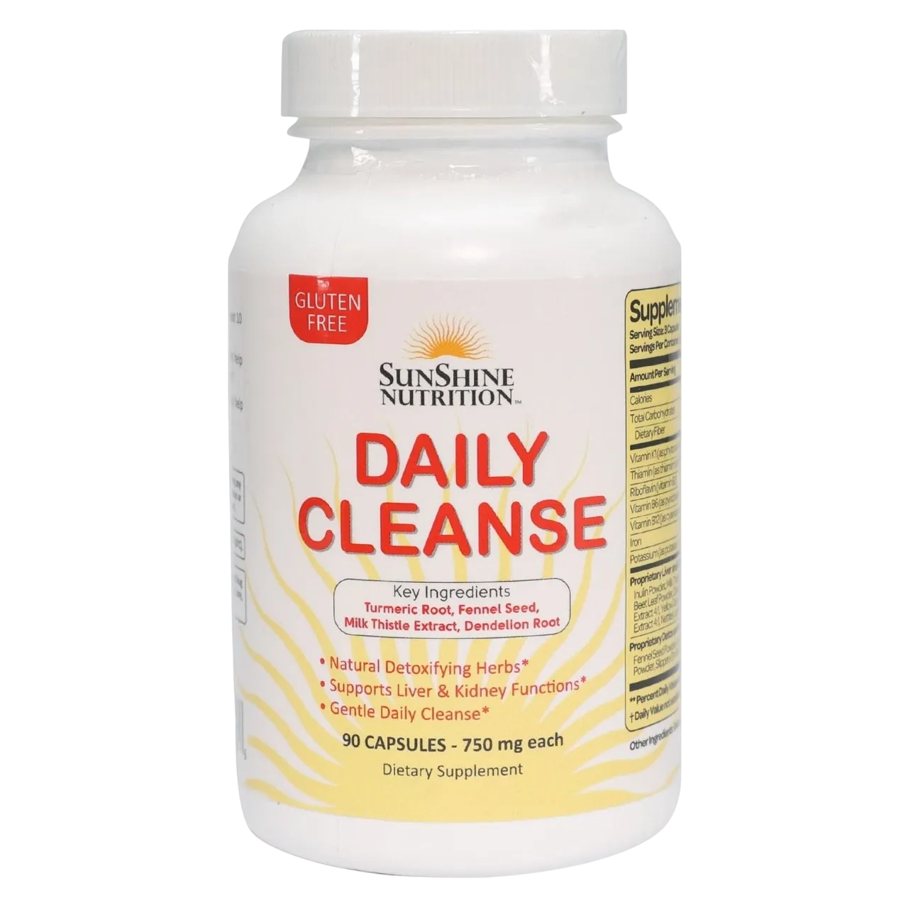 Sunshine Nutrition Daily Cleanse Dietary Supplement Capsules 90 Tablets