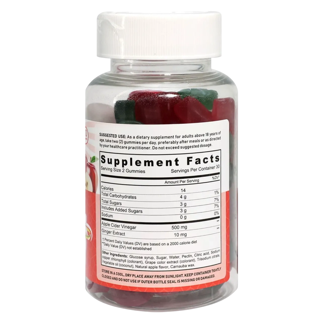 Sunshine Nutrition Good Gummies Apple Cider Vinegar Dietary Supplement 60 Gummies