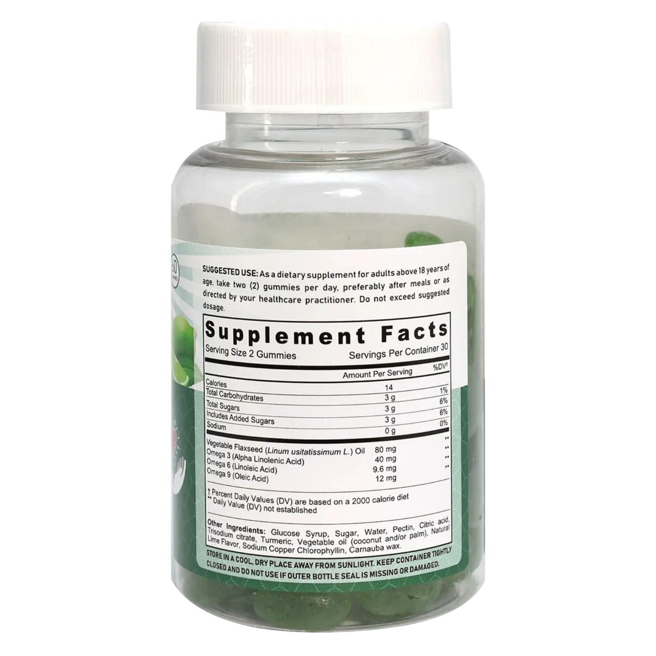 Sunshine Nutrition Good Gummies Omega 3-6-9 Lime Flavour Dietary Supplement 60 Tablets