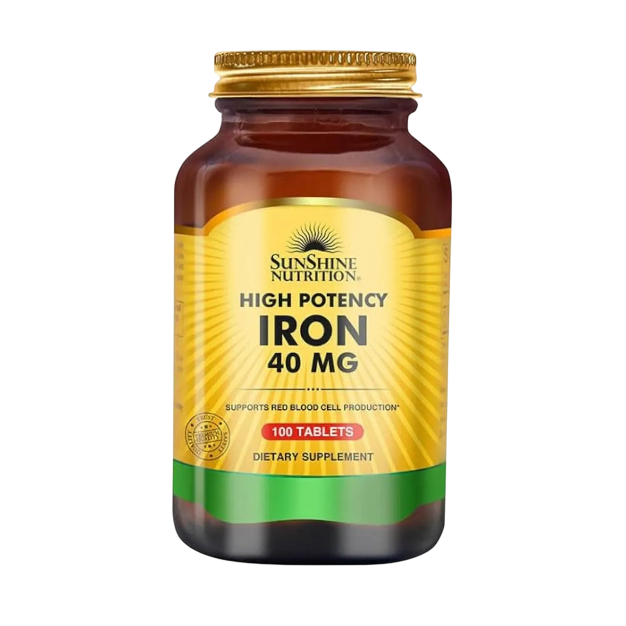 Sunshine Nutrition High Potency Iron 40 Mg 100 Tabs