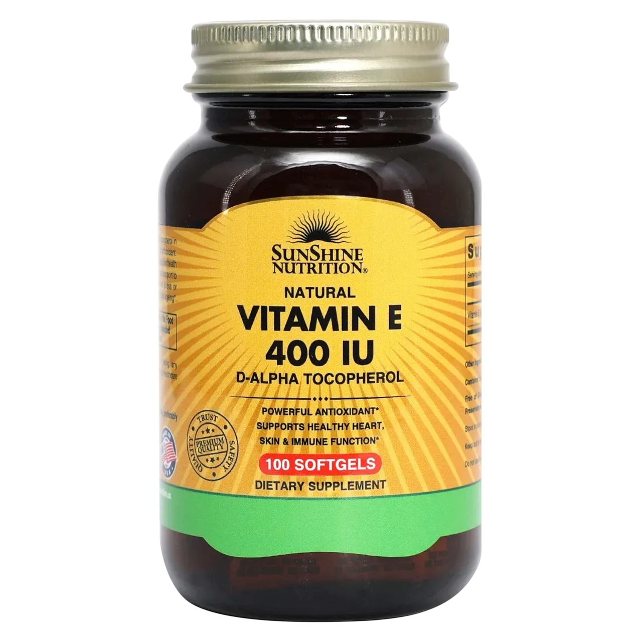Sunshine Nutrition Natural Vitamin E 400 Iu Softgel 100 Tablets