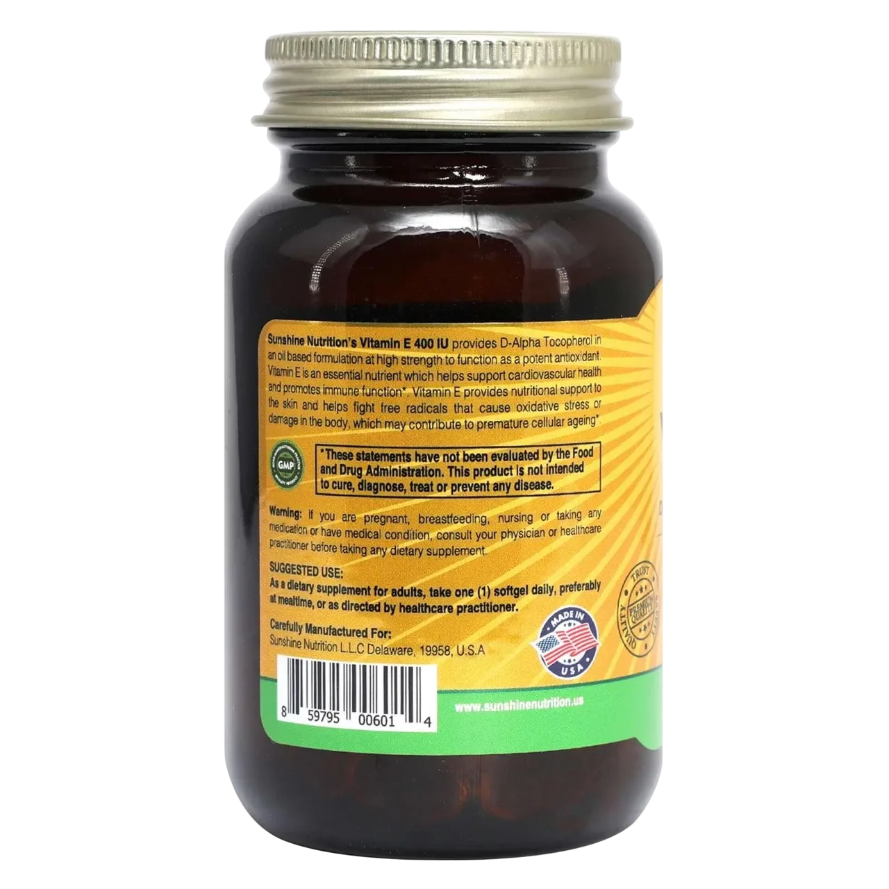 Sunshine Nutrition Natural Vitamin E 400 Iu Softgel 100 Tablets