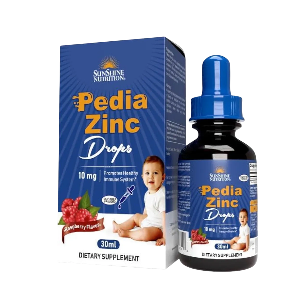 Sunshine Nutrition Pedia Zinc Drops Raspberry Flavor 30 Ml