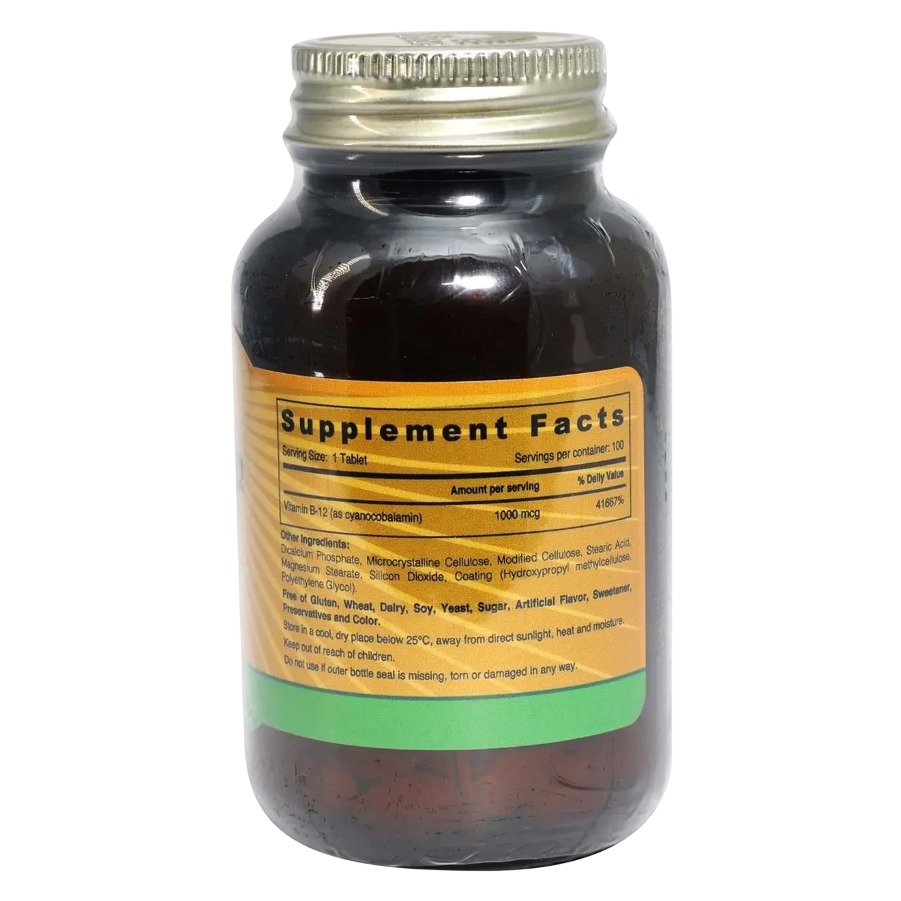 Sunshine Nutrition Vitamin B12 Time Release 1000mcg Dietary Supplement 100 Tablets