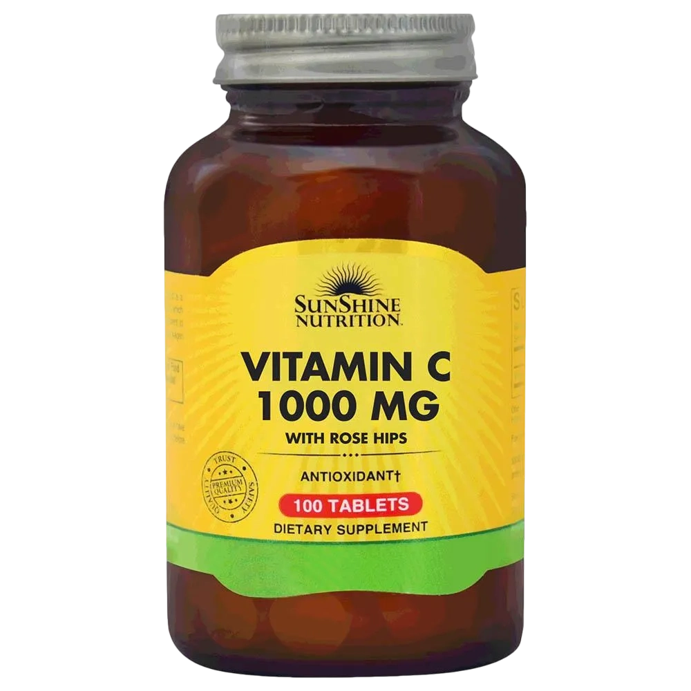 Sunshine Nutrition Vitamin C 1000mg With Rose Hips 100 Tablets