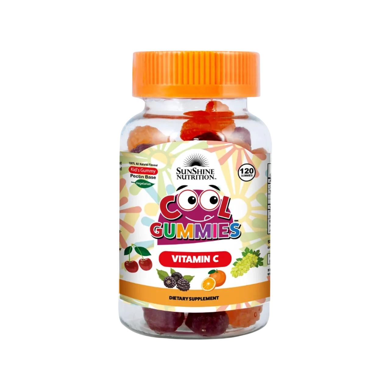 Sunshine Nutrition Vitamin C Dietary Supplement 120 Cool Gummies