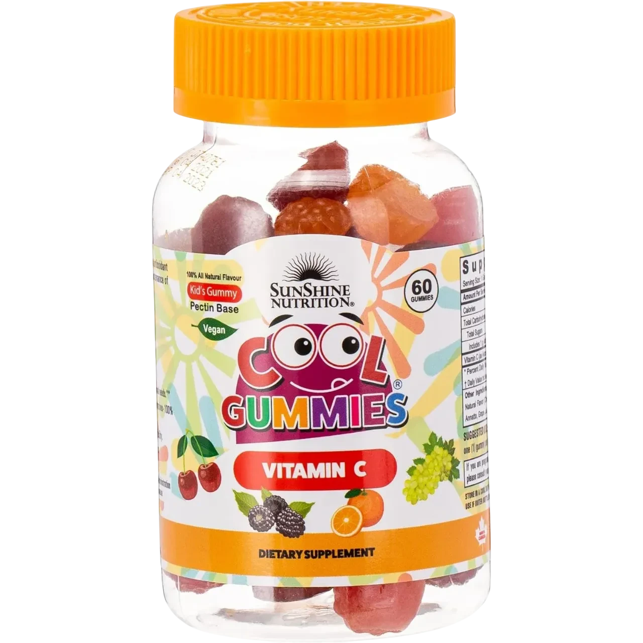 Sunshine Nutrition Vitamin C Dietary Supplement 60 Cool Gummies