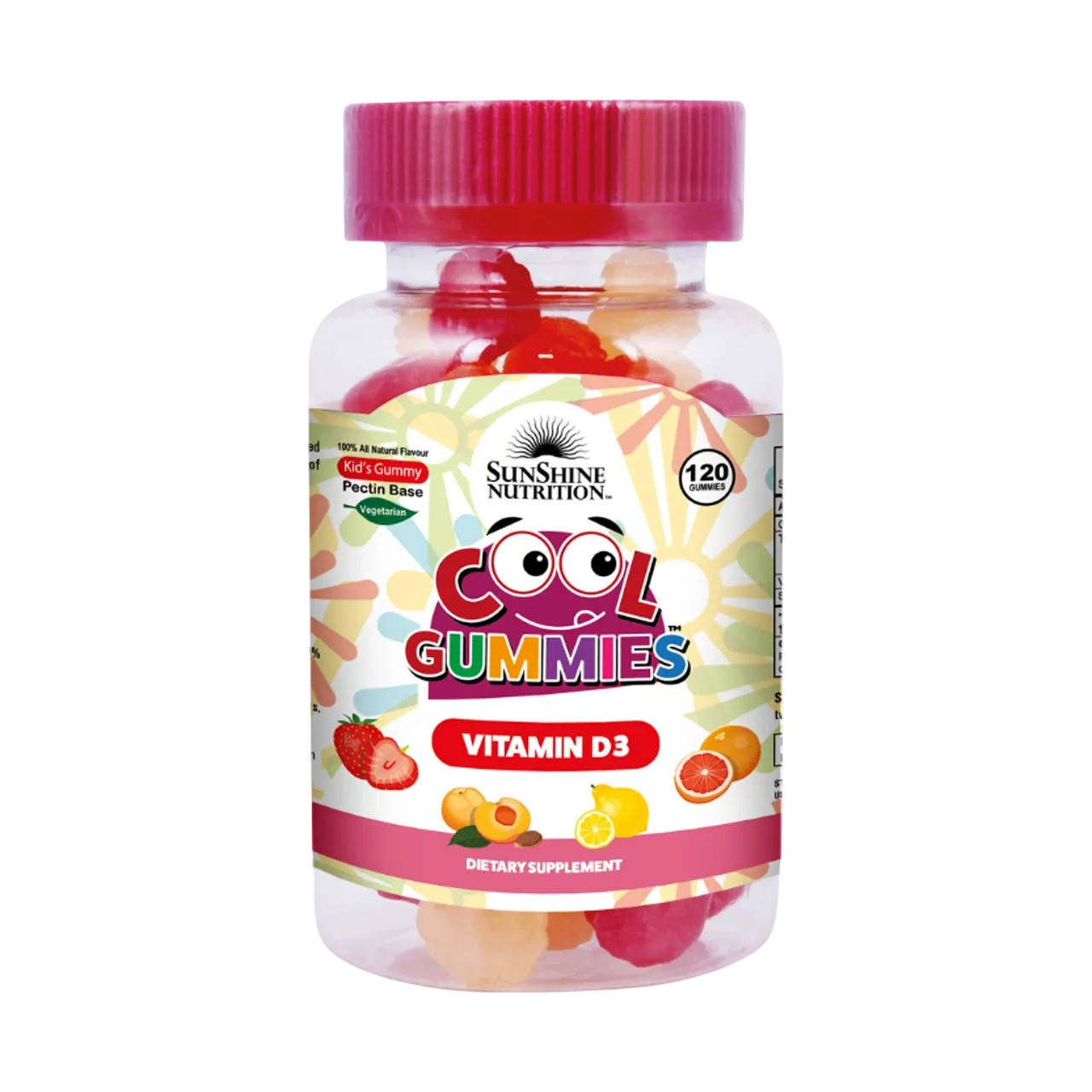 Sunshine Nutrition Vitamin D3 Dietary Supplement 120 Cool Gummies