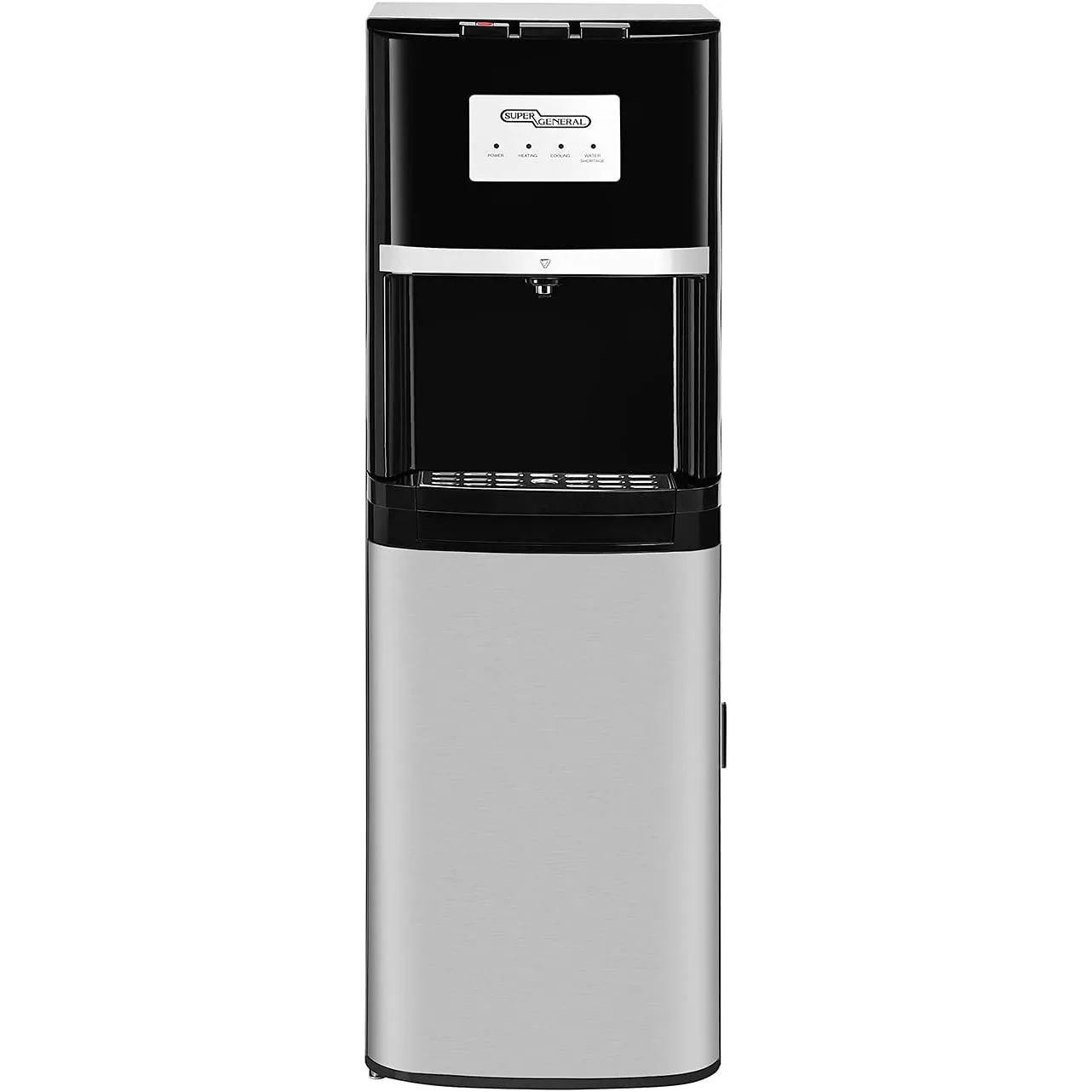 Super General Hot And Cold Bottom Loading Water Dispenser, Instant Hot Water, 3 Taps, Black/silver Sgl2020bm