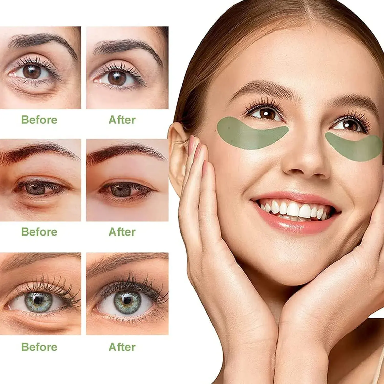 Syosi Seaweed Wrinkle Removal Tightening Eye Mask,Collagen Eye Mask Patches,Tightening Skin Eye Mask 60Pcs