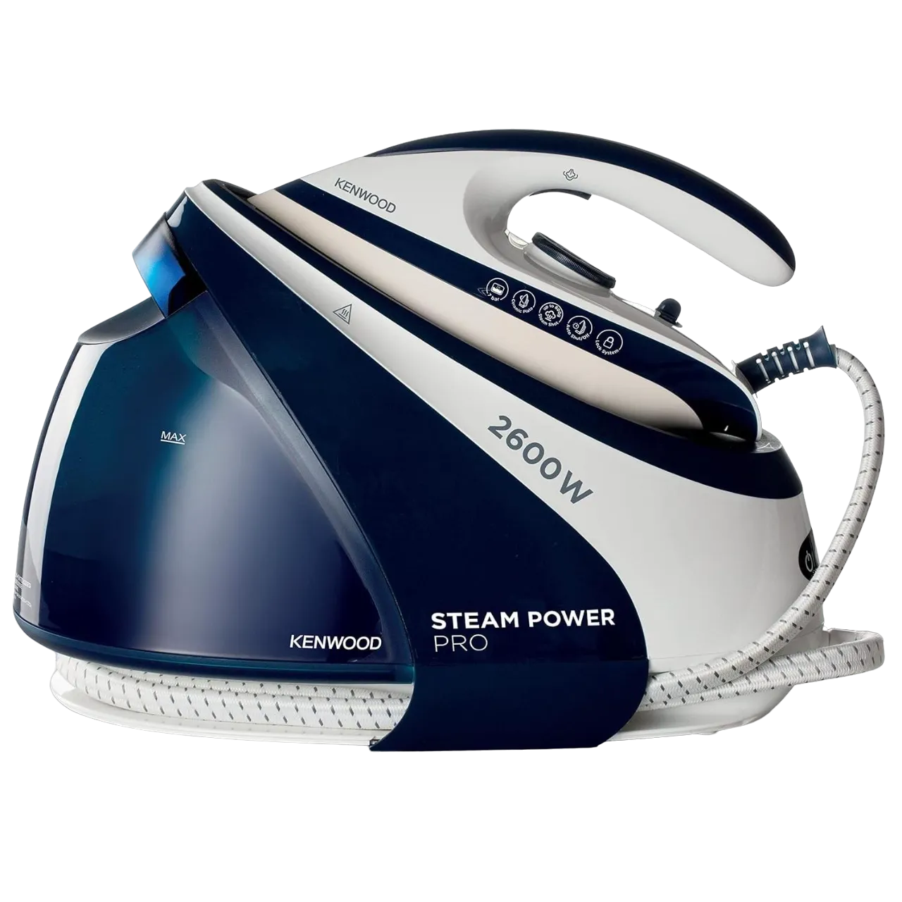 Kenwood Steam Generator Iron With Boiler, 7 Bar, Up to 600g/min Steam Shot, 2600 Watts, SSP70.000WB White/Blue