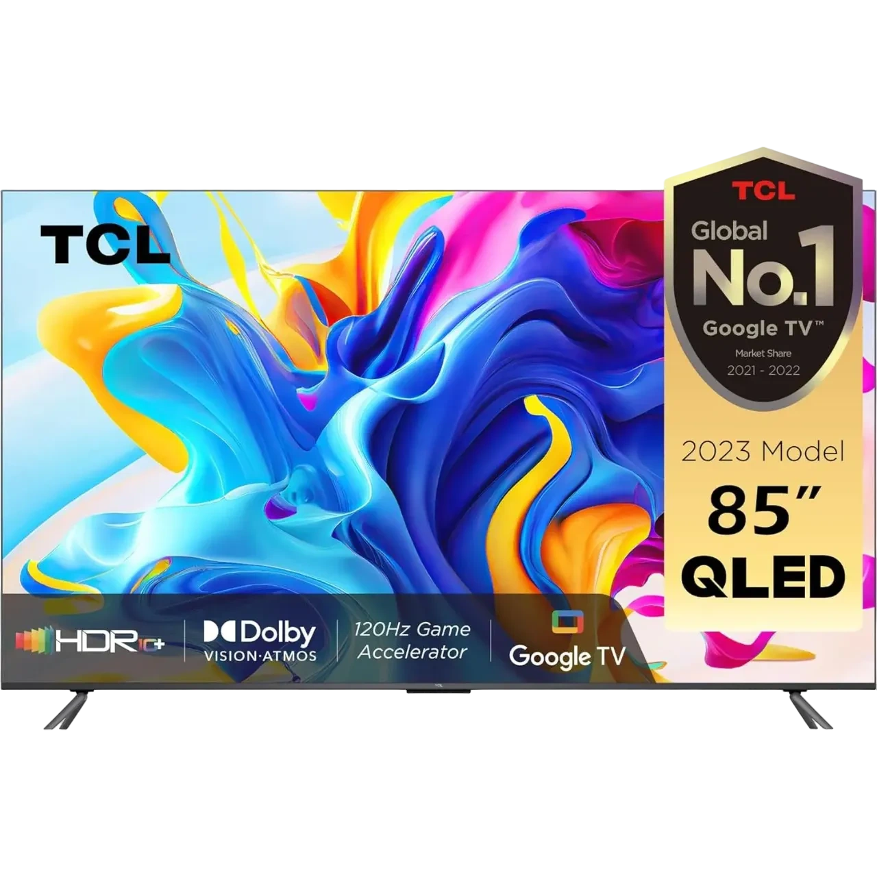 TCL 4K Google Smart QLED TV 85 Inch Black, 85C645