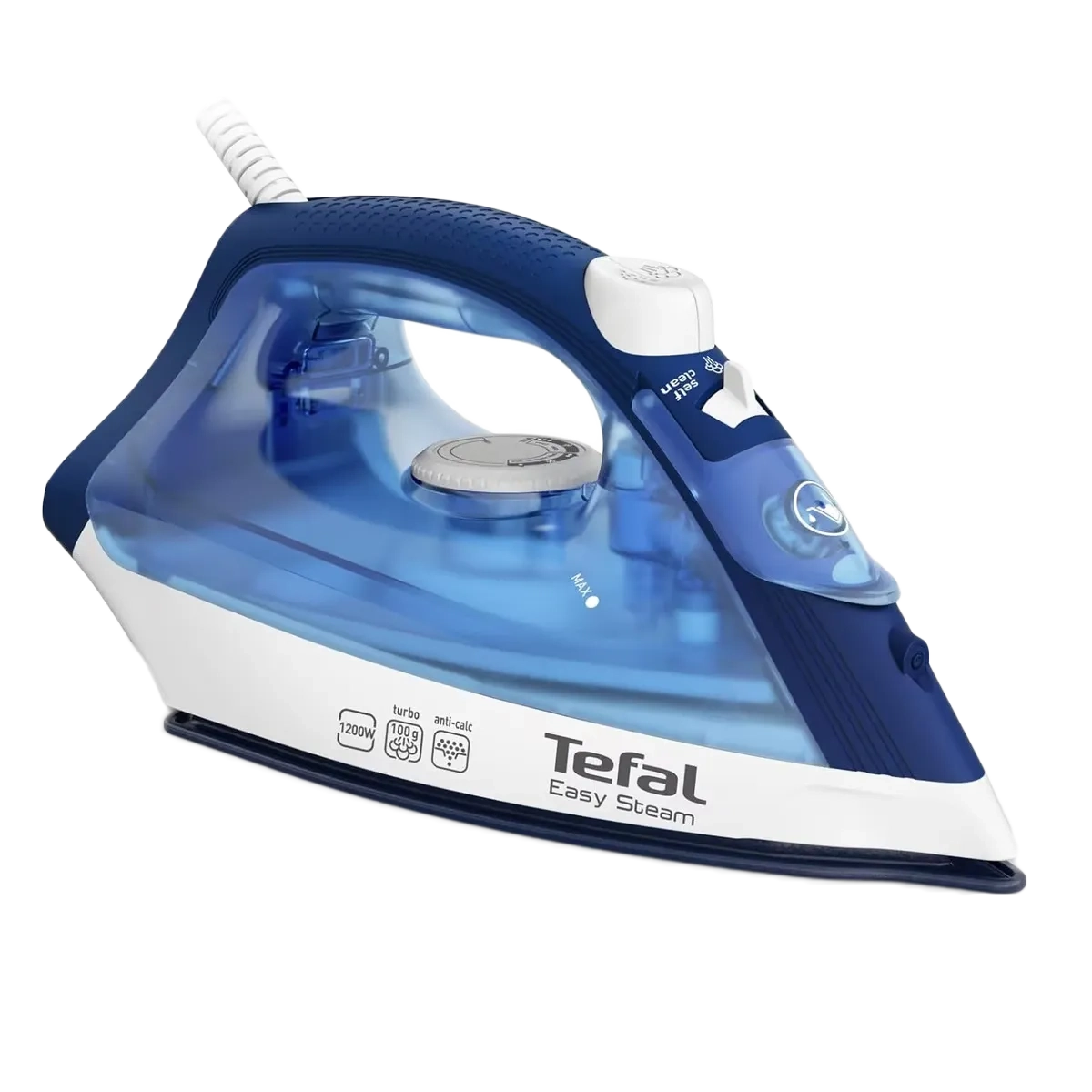 Tefal Easy Steam - 1200W Non Stick Soleplate Fv1941