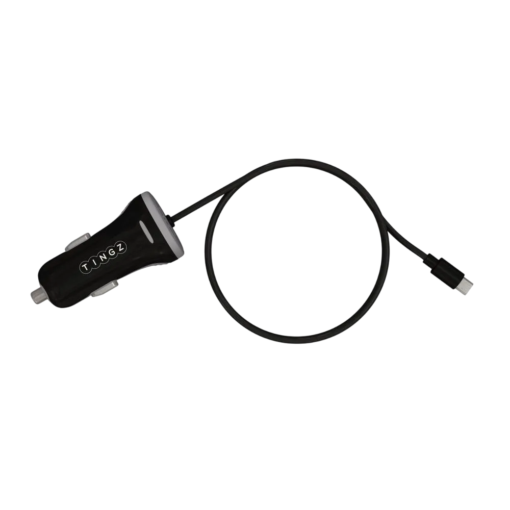 Tingz My Car Charger 3.4a Black Car Charger With Micro Cable Tccd34m-b