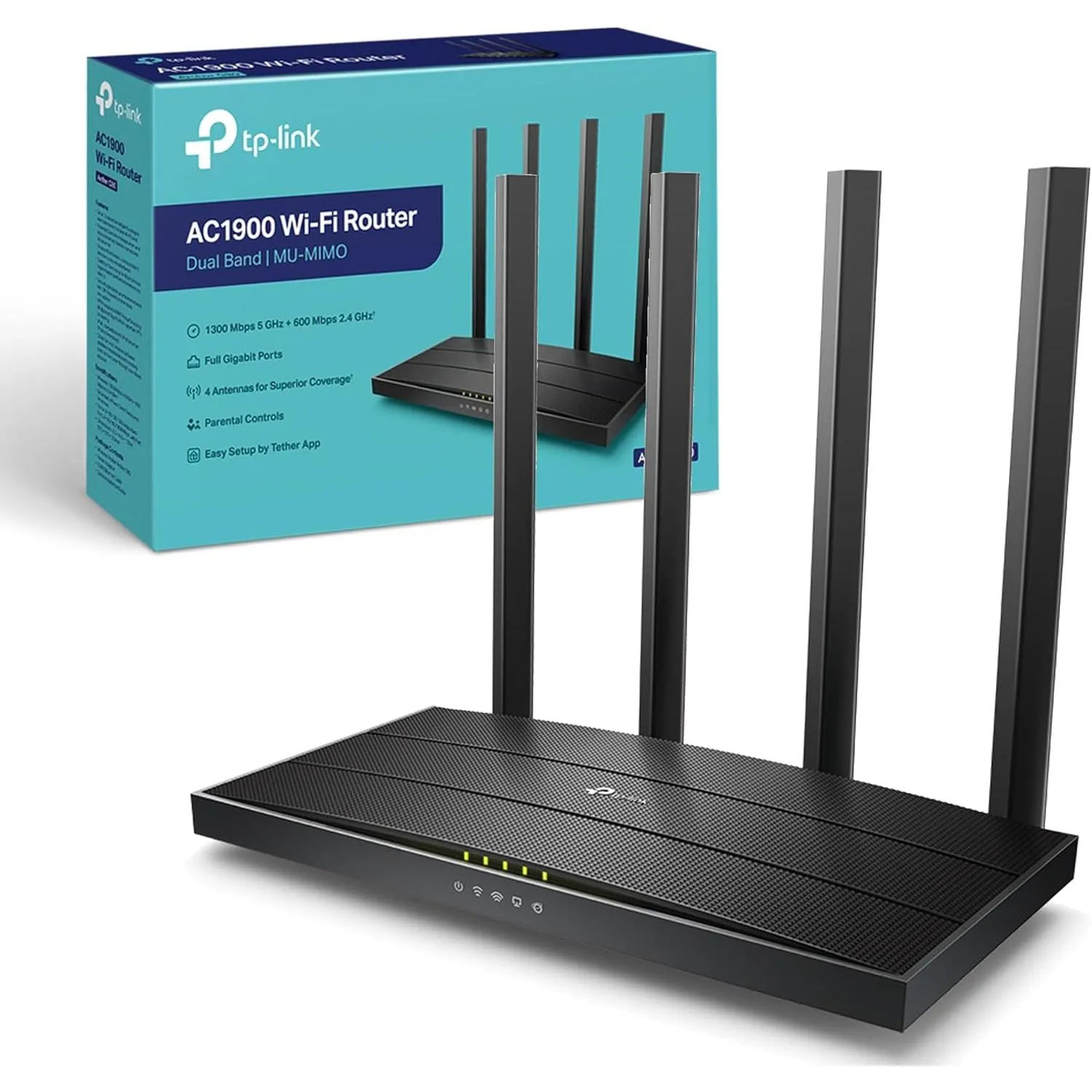 Tp-link Archer C80 Ac1900 Mu-mimo Dual Band Router, 1300 Mbps (5ghz) + 600 Mbps (2.4ghz), Parental Control, Guest Wi-fi