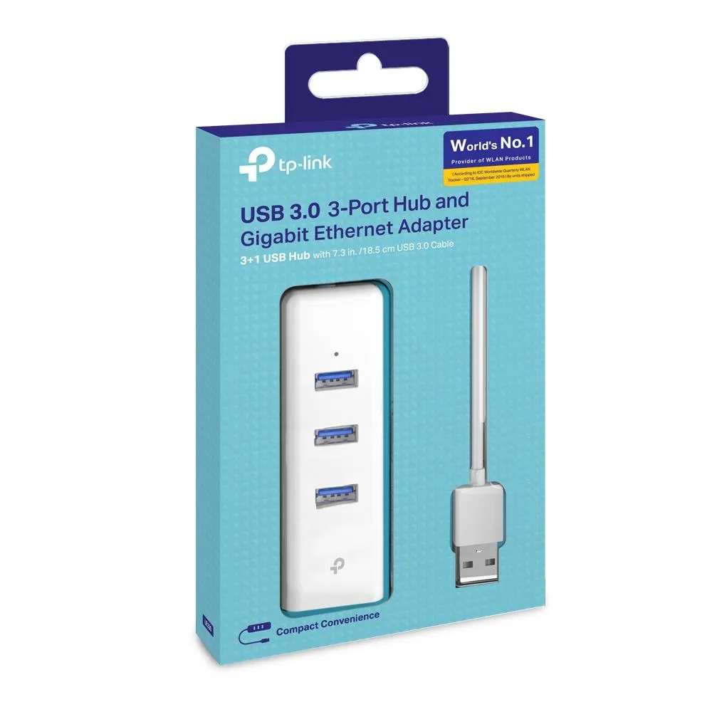 Tp-link Ue330 Usb 3.0 3-port Usb Hub Gigabit Ethernet Adapter