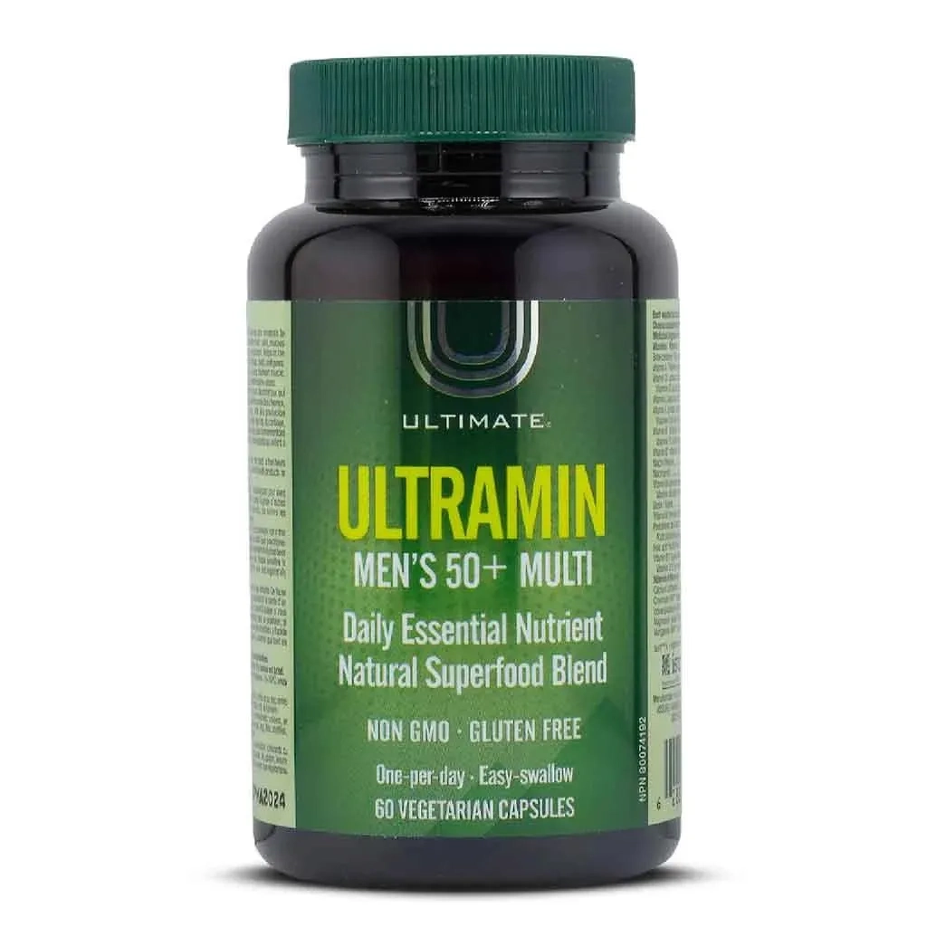 Ultimate Ultramin Men's 50+ Multivitamin Supplement Capsules, Pack Of 60’s