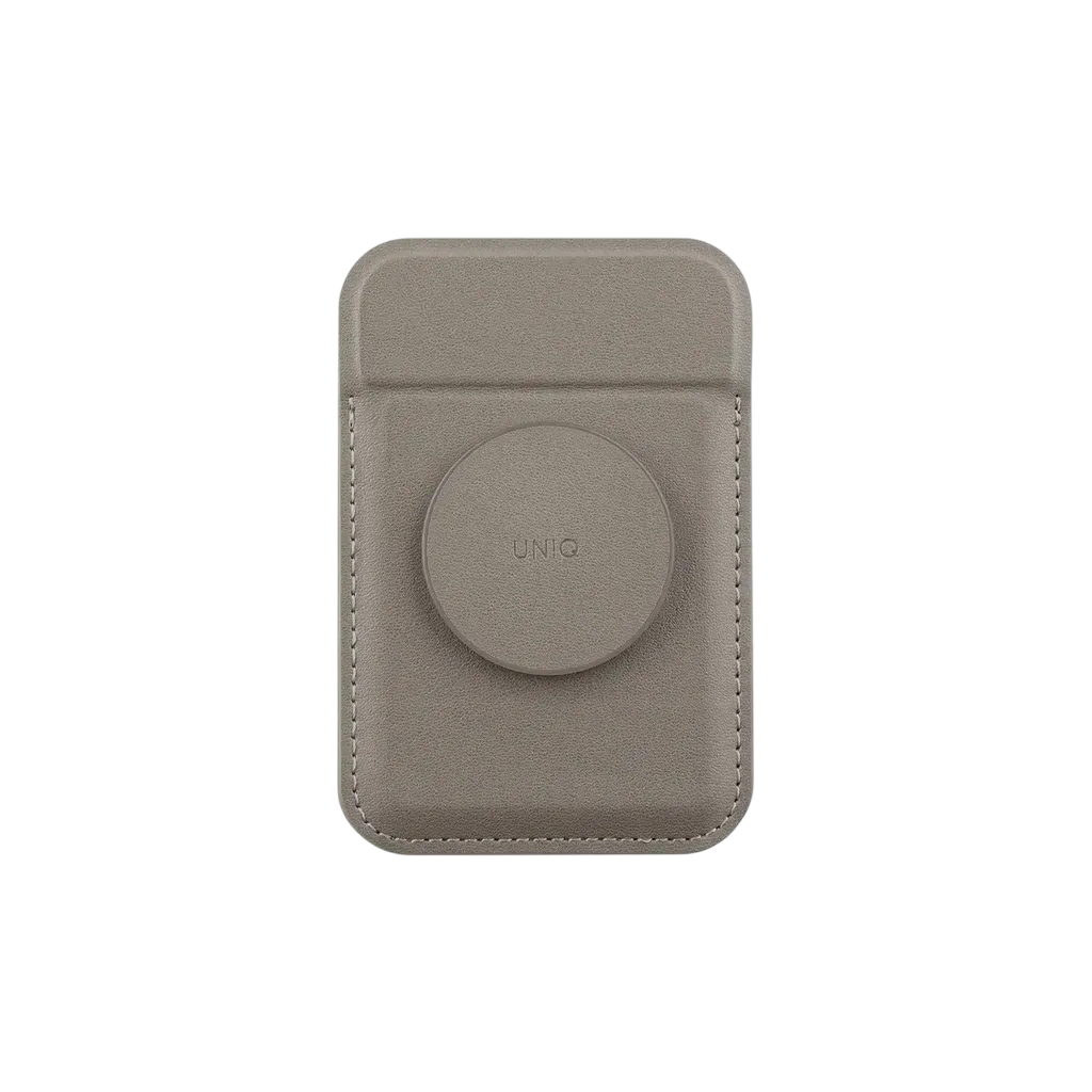 Uniq Flixa Magnetic Card Holder And Pop-out Grip-stand Flint Grey Uniq-flixa-grey