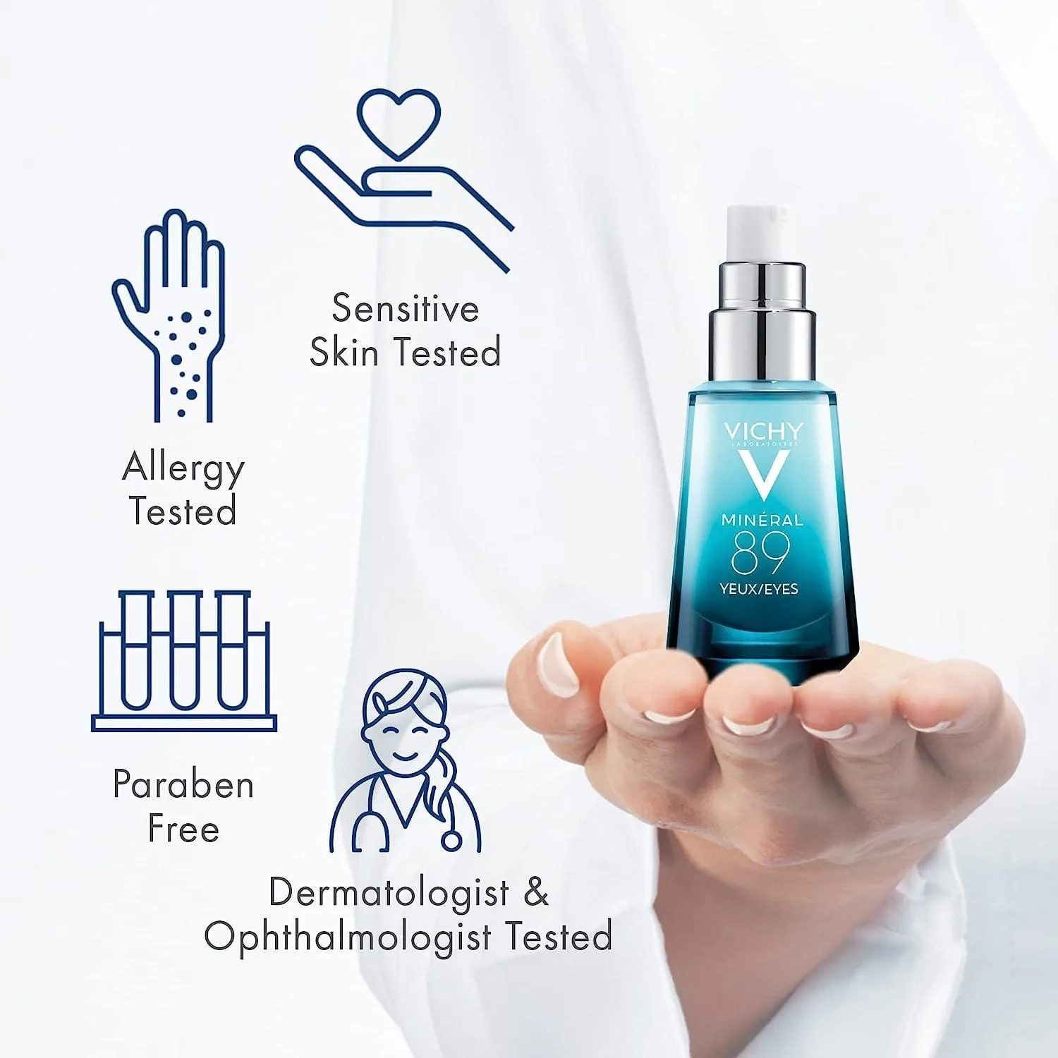 Vichy Mineral 89 Eyes Serum With Caffeine And Hyaluronic Acid,Suitable For Sensitive Skin 15 Ml