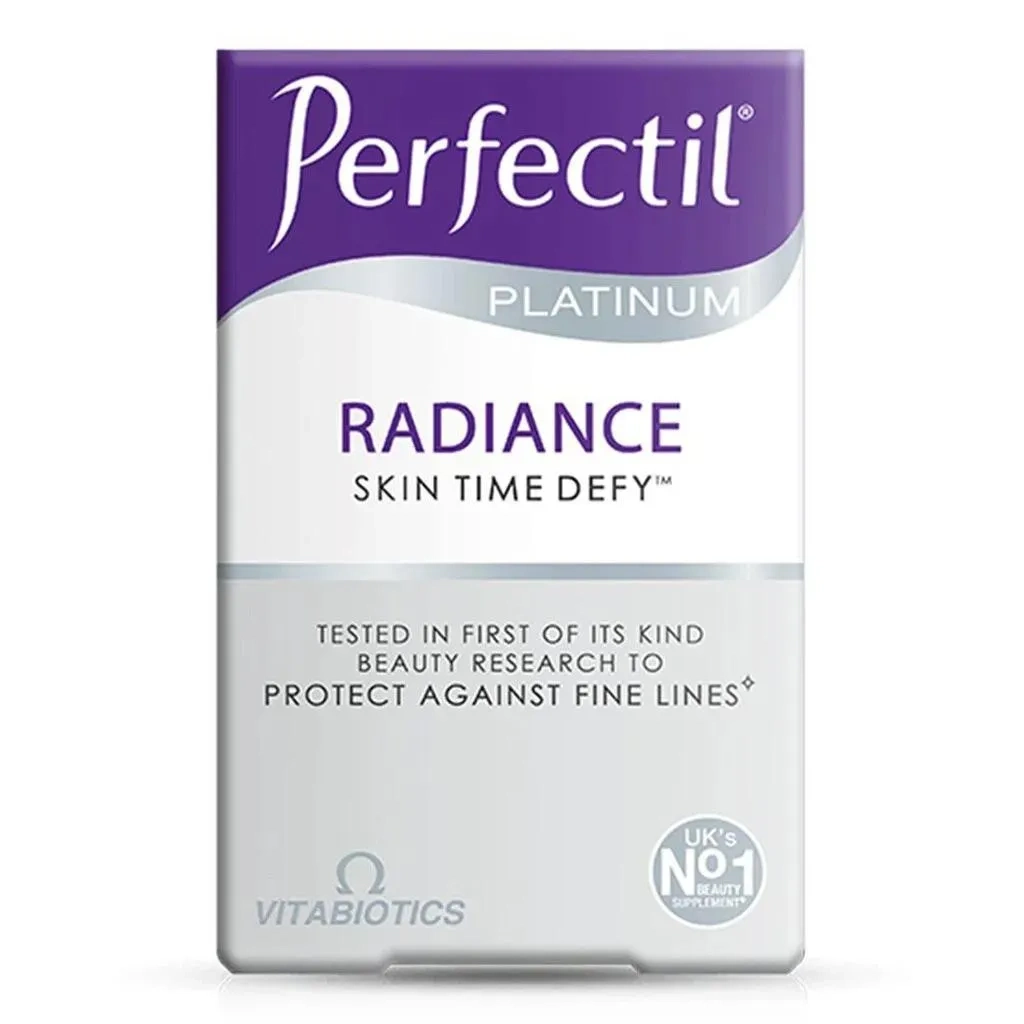 Vitabiotics Perfectil Platinum Radiance Beauty Supplement Tablets With Bio-marine Collagen For Fine Lines Prevention, Pack Of 60's