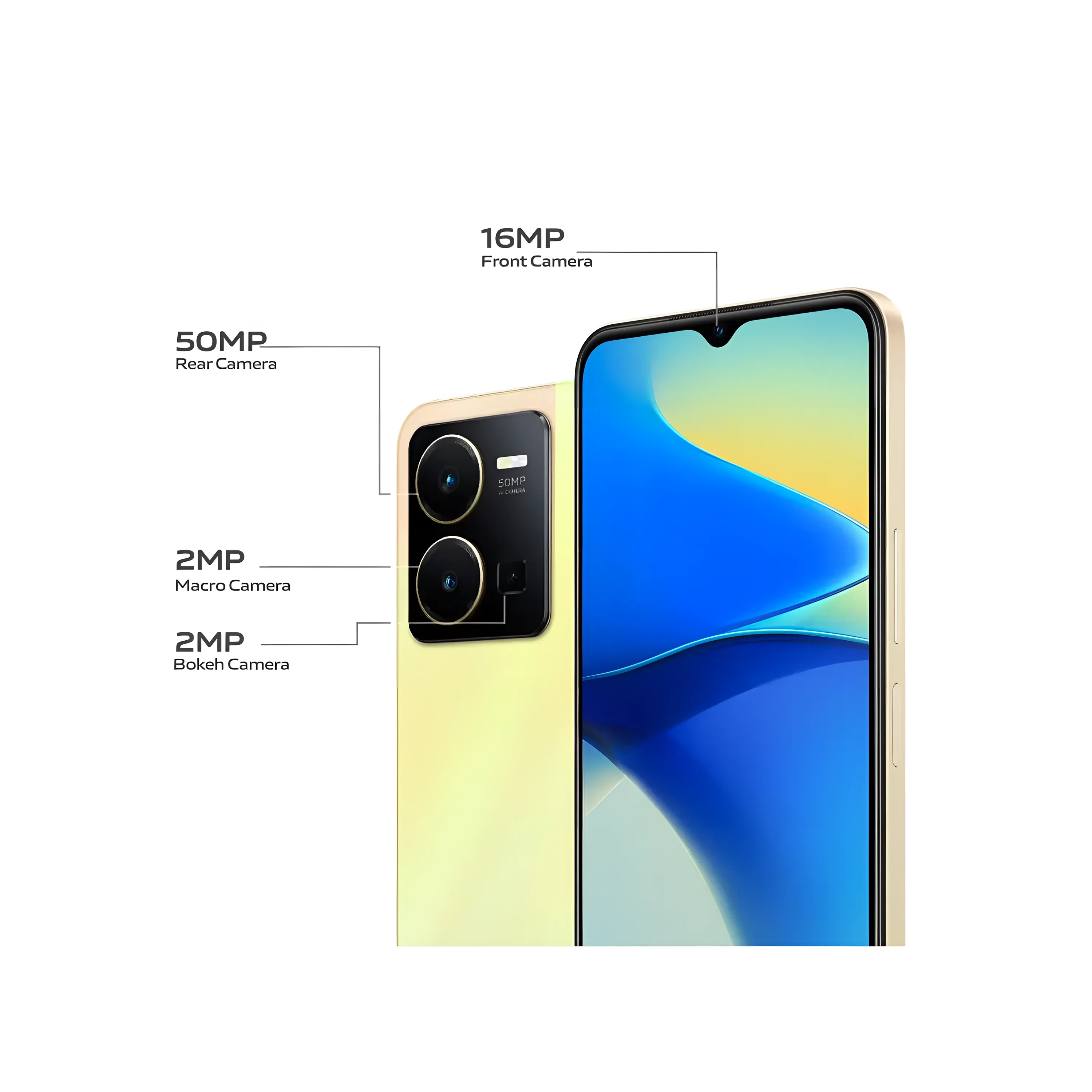 Vivo Y35 Dual Sim Dawn Gold 8GB Ram 128GB 4G LTE